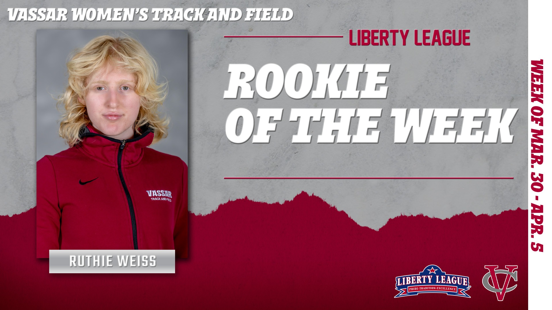 Ruthie Weiss T&F Rookie of the Week LL 040626