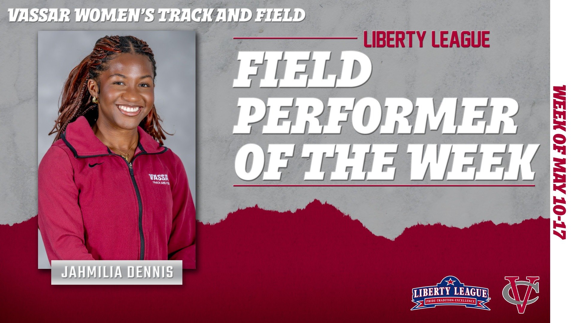Jahmilia Dennis Selected as Liberty League Field Performer of the Week on May 18, 2026