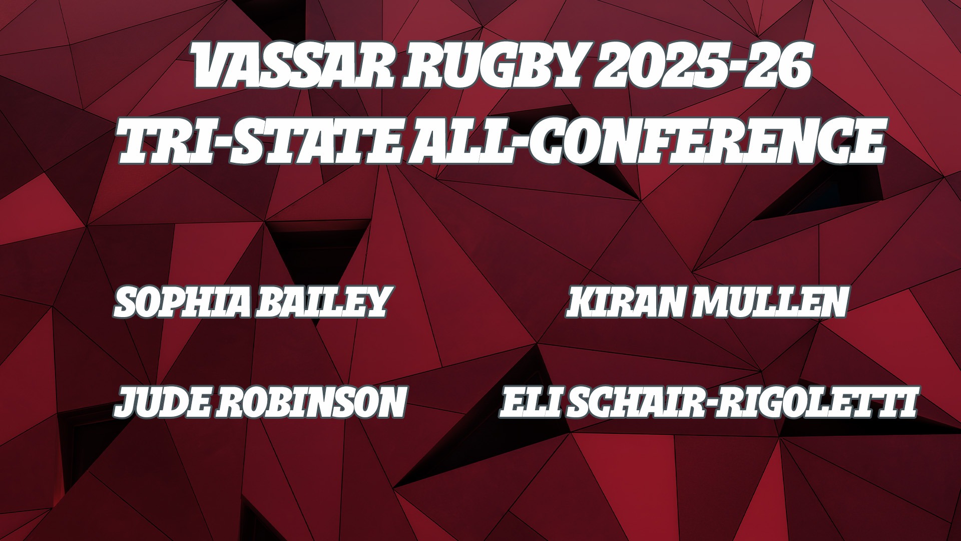 Vassar Rugby 2025-26 Tri-State Rugby All-Conference Selections