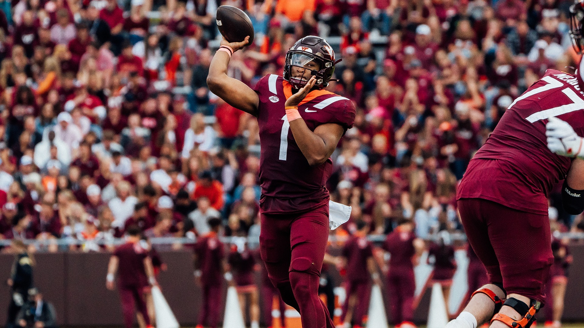Kyron Drones Football Virginia Tech Athletics