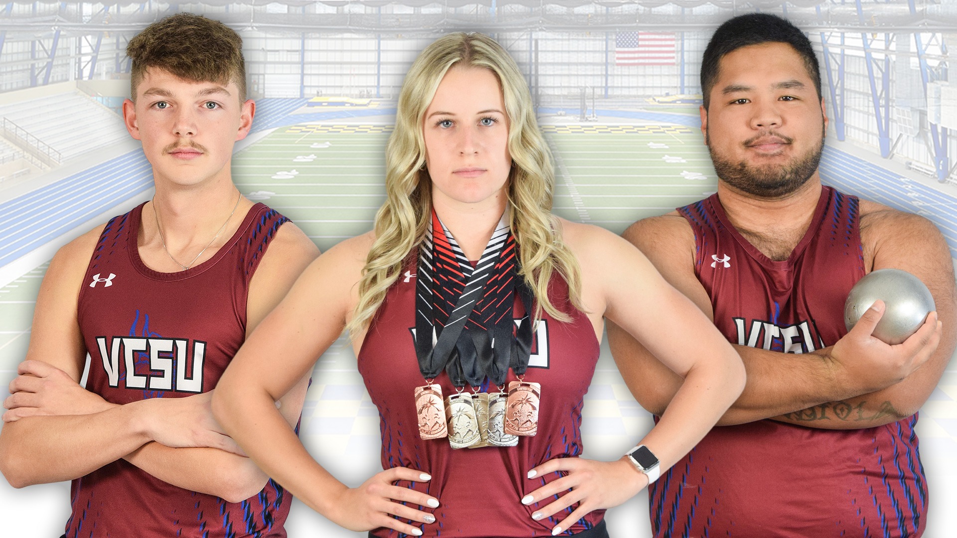 VCSU's 3 seniors standing side-by-side