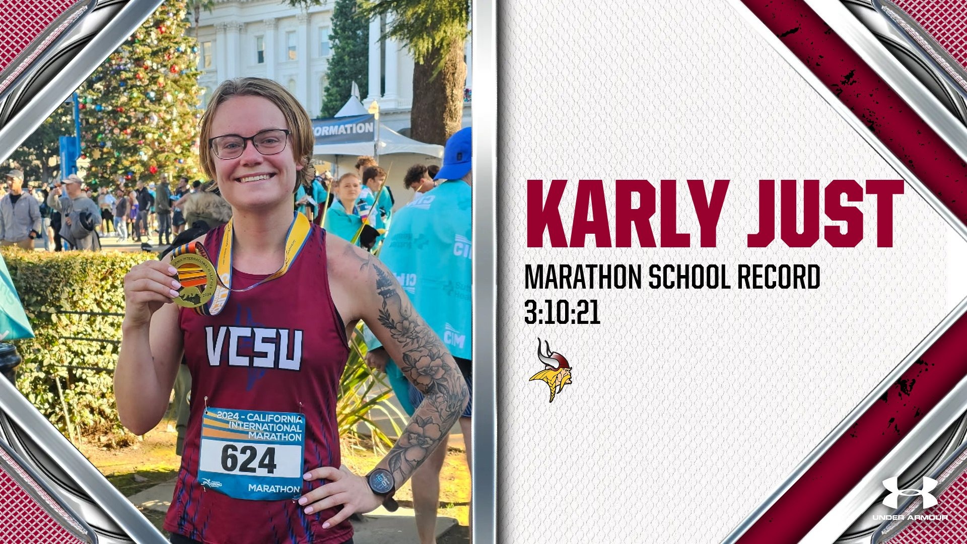 Graphic, Karly Just sets School Record Marathon Time