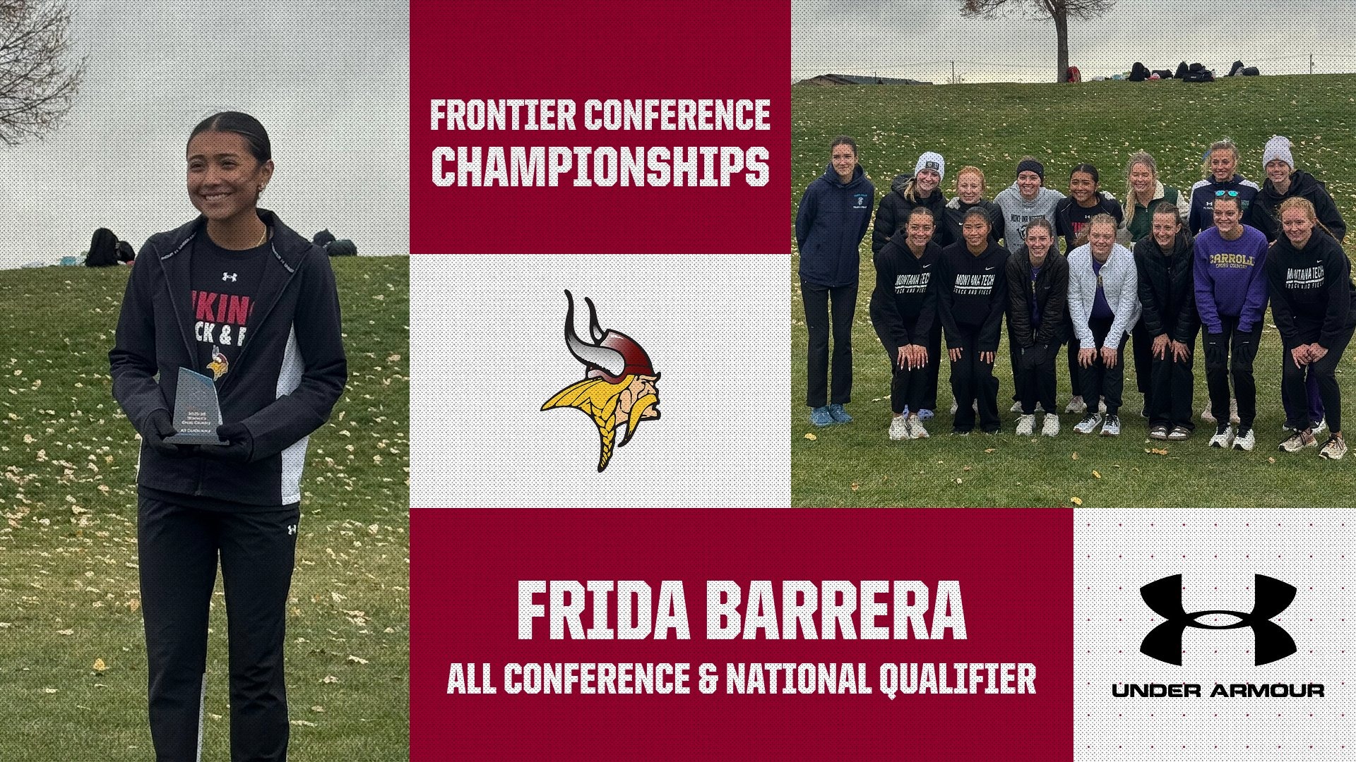 Frida Barrera takes third a Frontier Conference Championships.