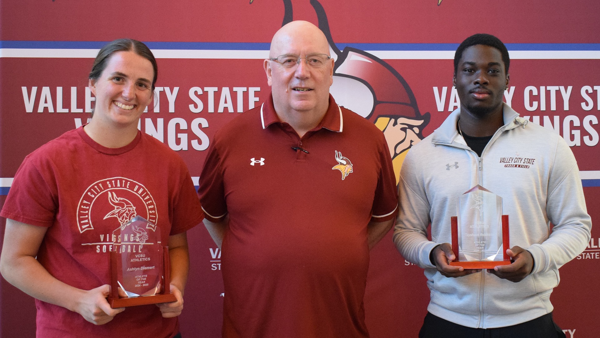 Ashlyn Diemert and Tayshaun Robinson named Viking Athletes of the Year.