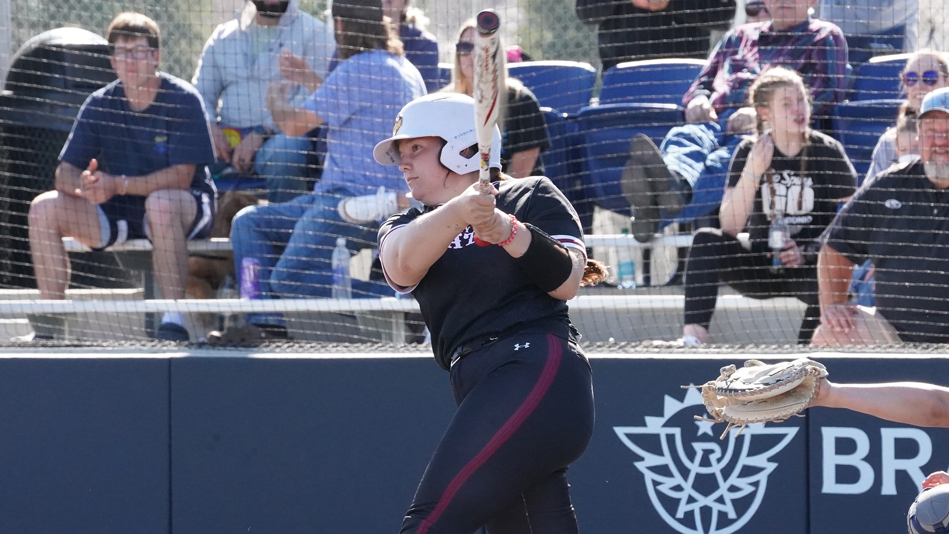 Maddy Zander eyes her hit.