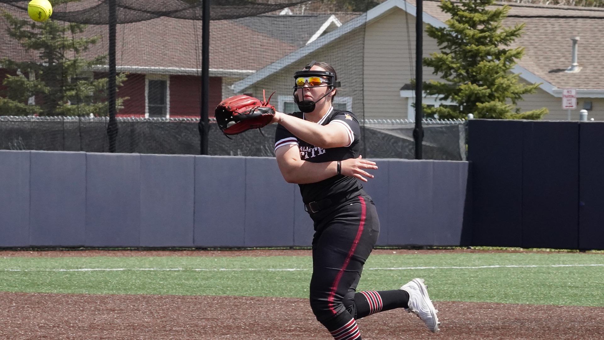 Kylee Banerd makes a defensive throw.
