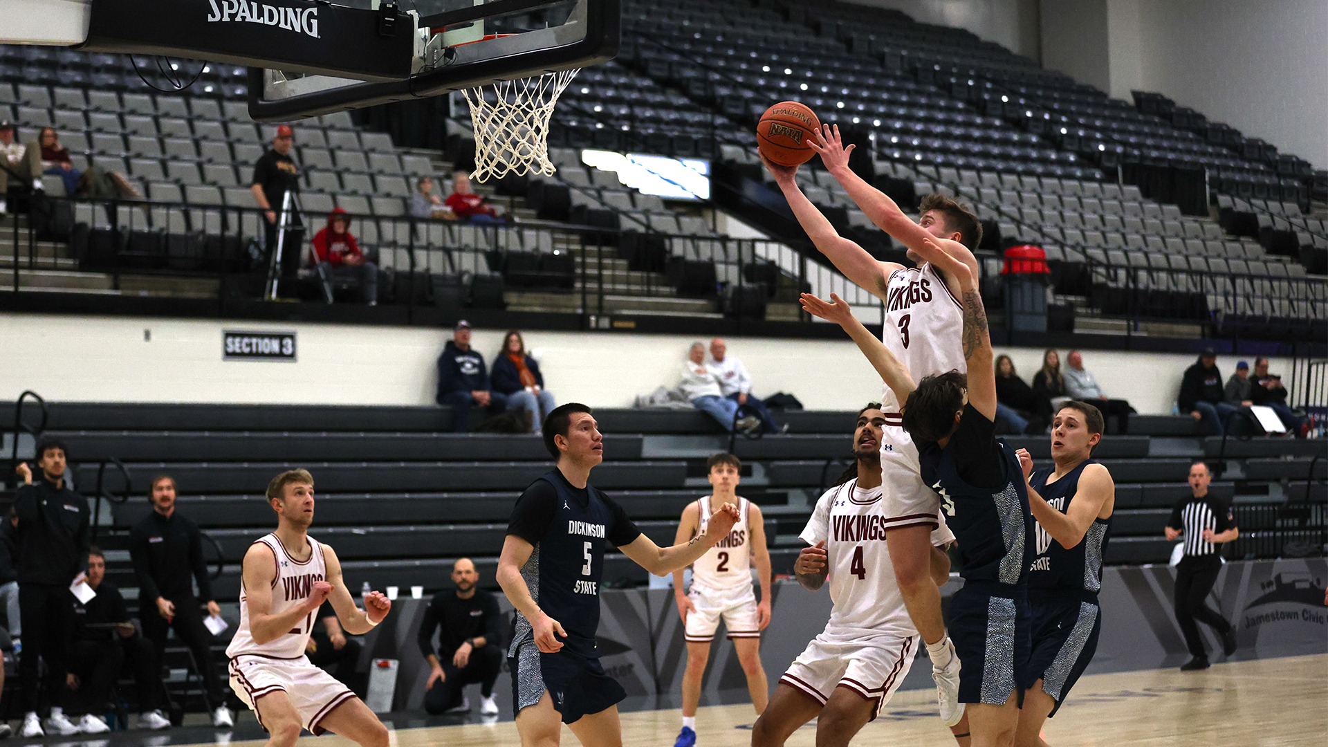 Kaleb Larson Drives and scores