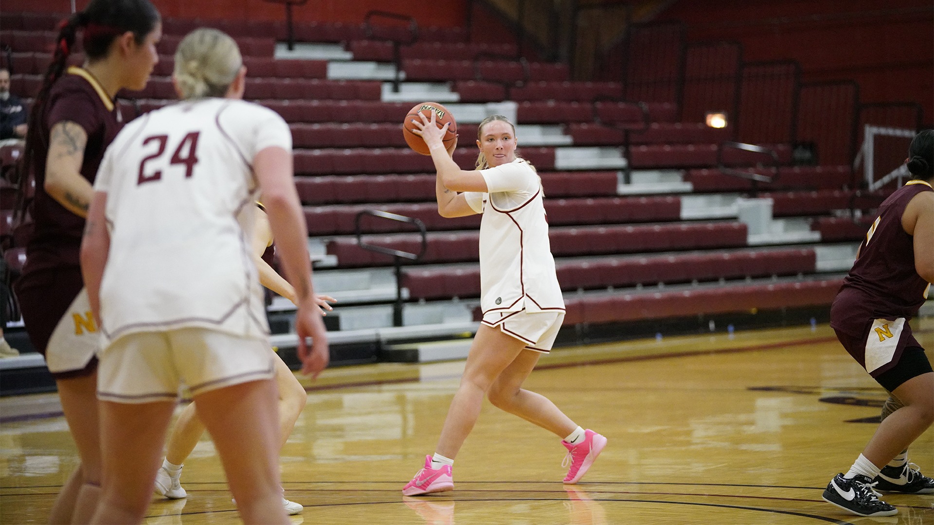 Liz Lukken looks for pass.