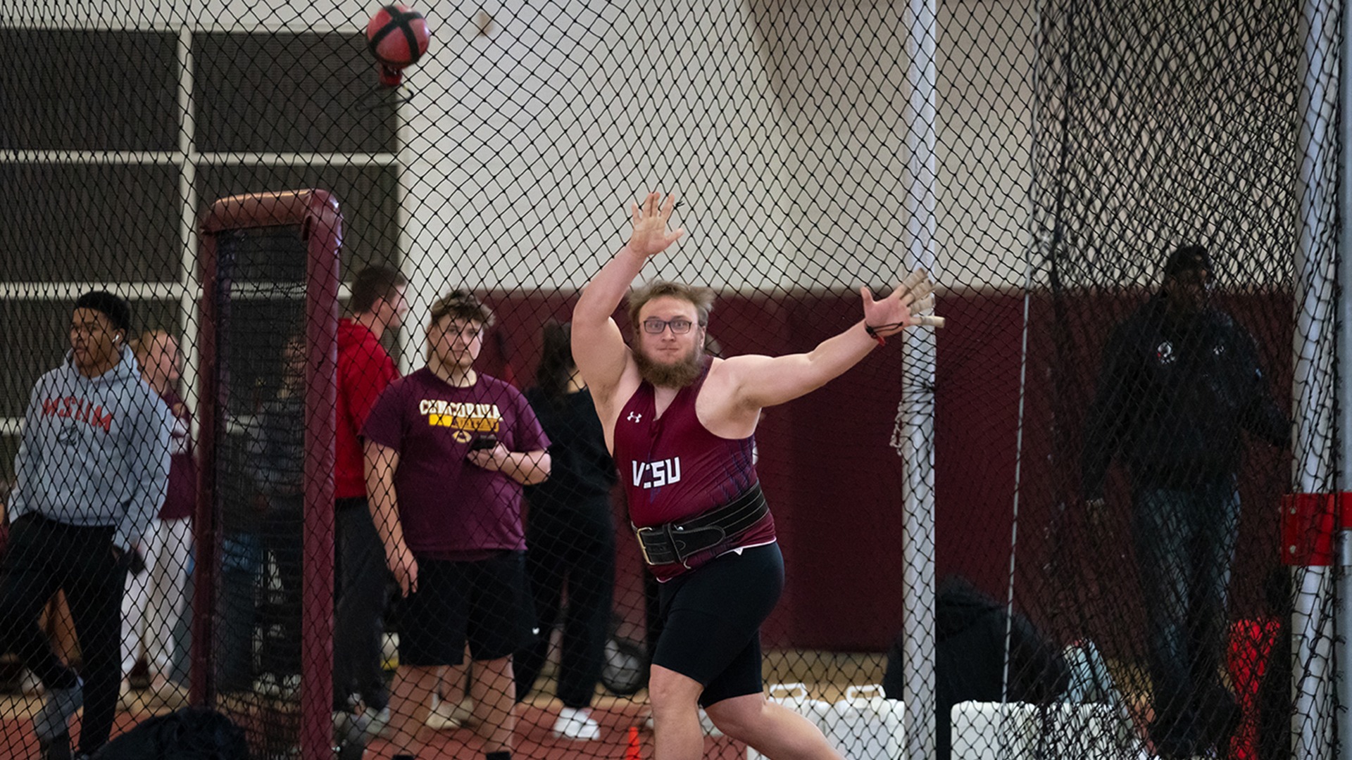 Cody Froungelter in the weight throw at Concordia