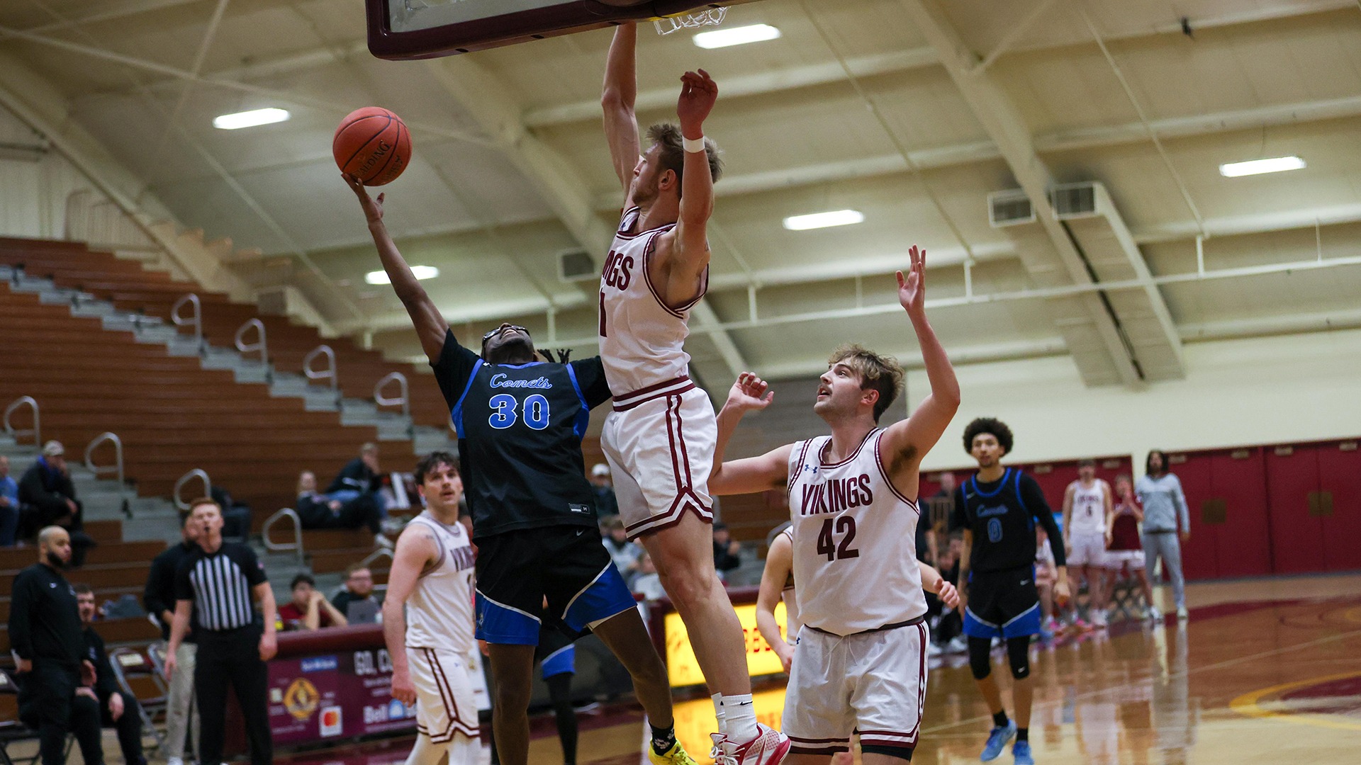 Caden Grinde with the block