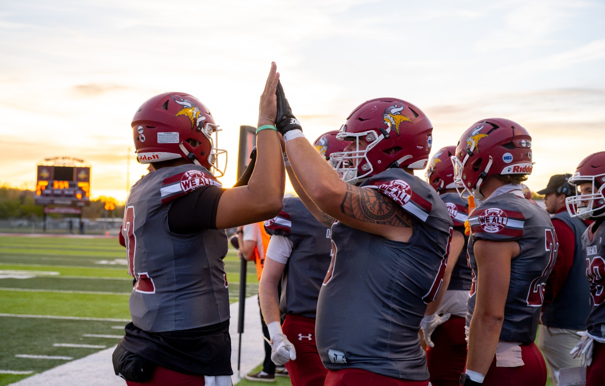 FB Post-game Story vs. Dakota State 2026, Taylor Jones pumps up freshman quarterback Brayden Medeiros