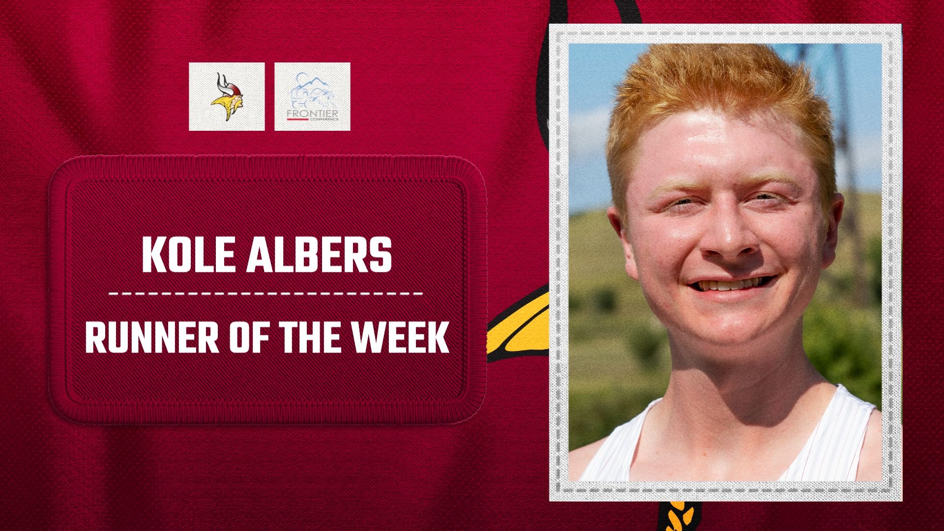 Runner of the Week #5- Kole Albers 2026, Kole Albers earns runner of the week for the frontier conference.