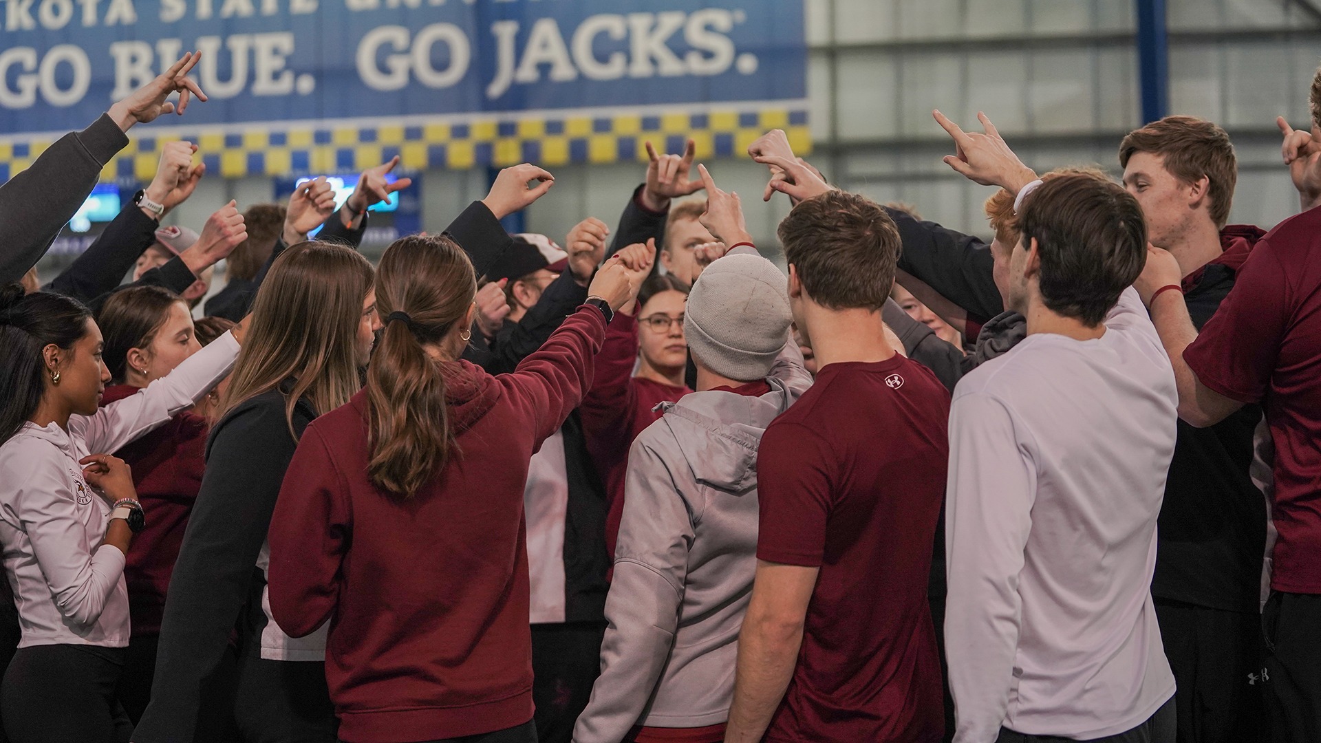Viking Track Team Huddle