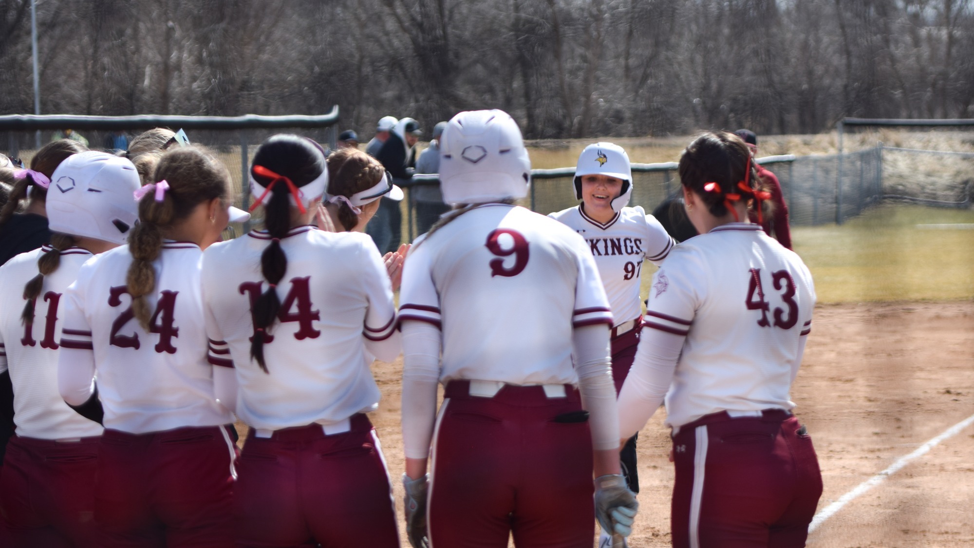 Kylee home run celebration.