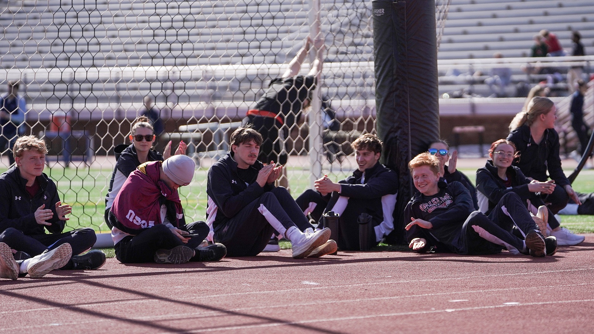 Track team relaxing
