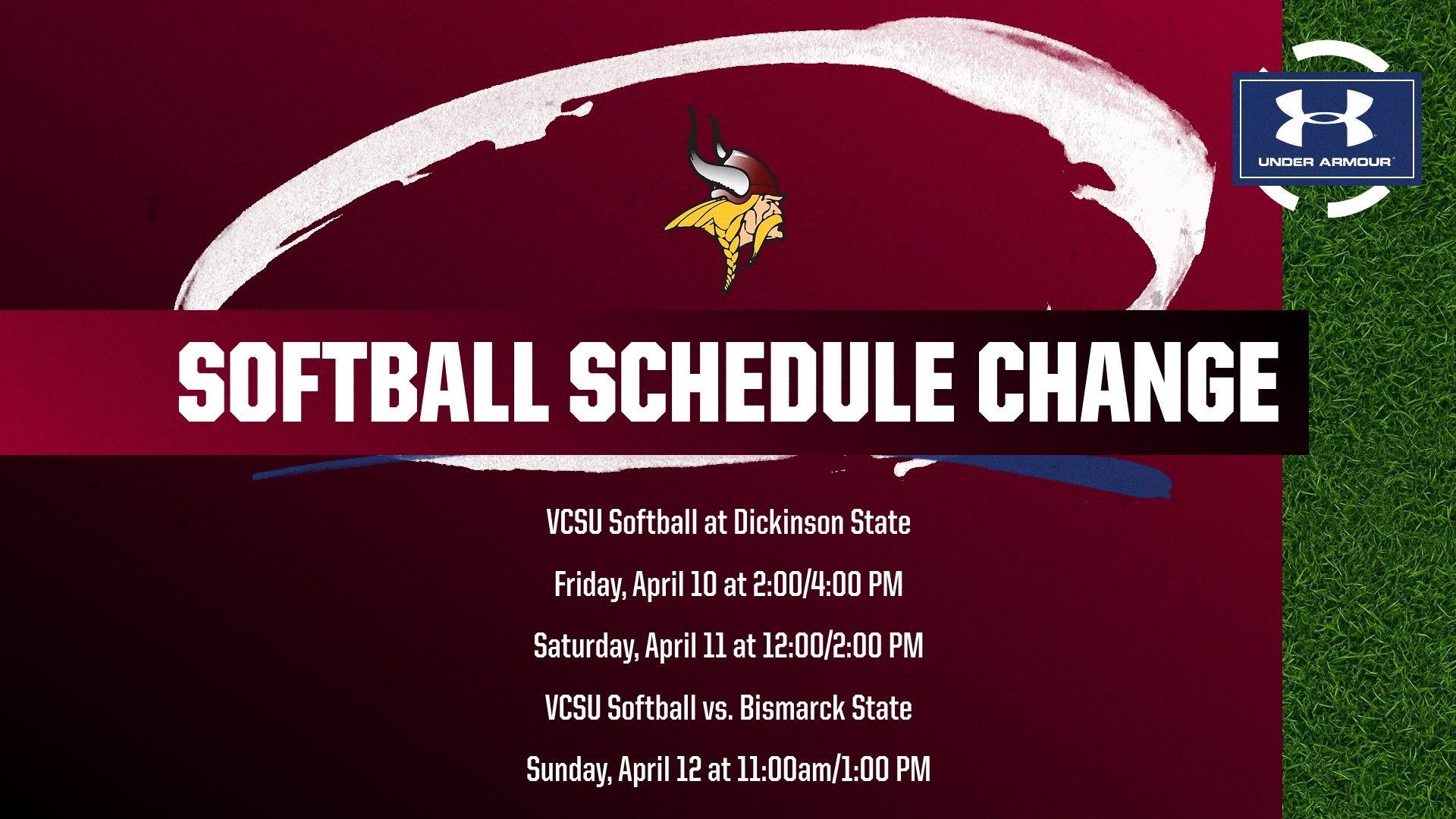 Softball Schedule Changes Graphic