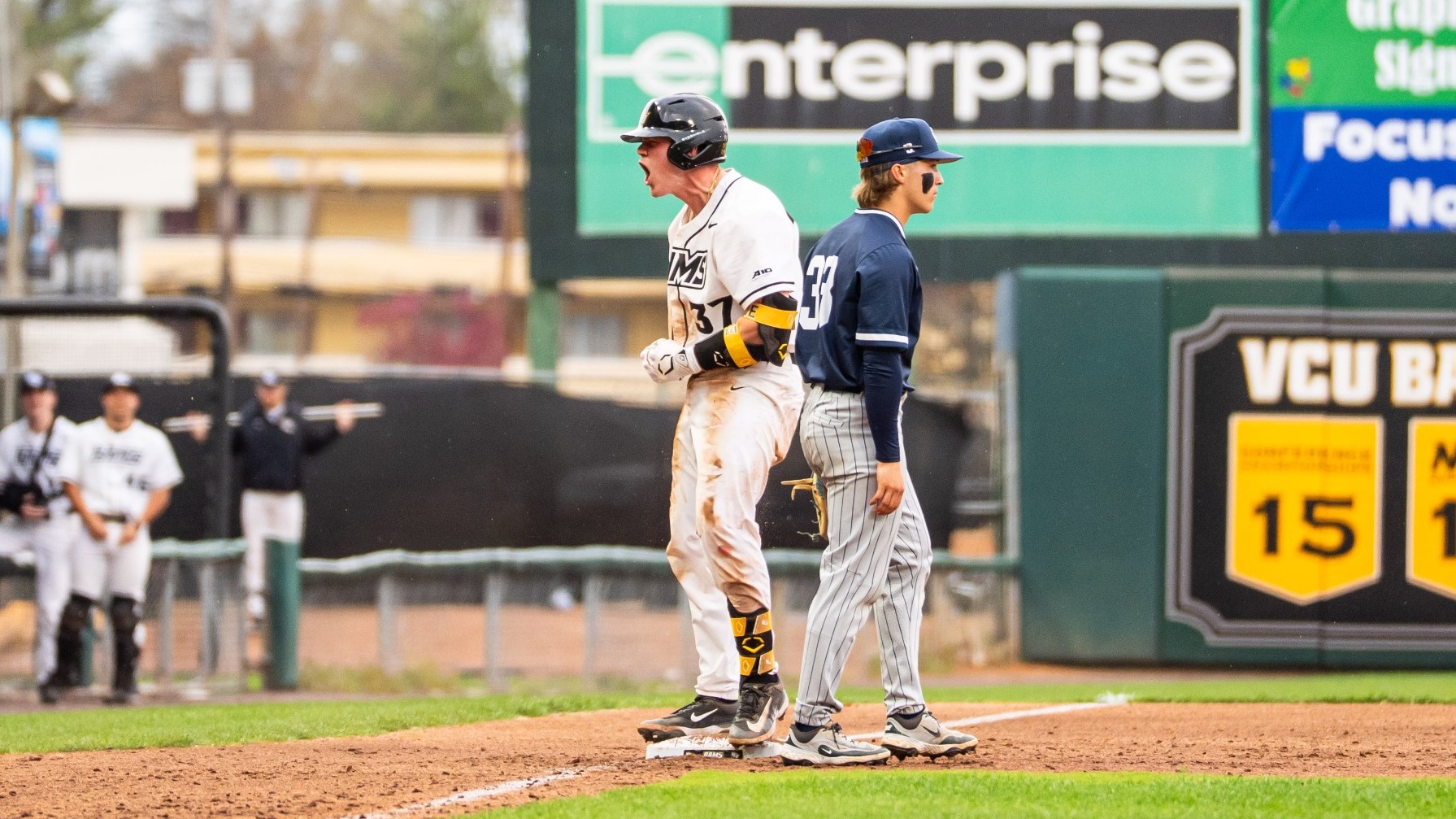 Jacob Lee celebrates first career triple vs. Longwood