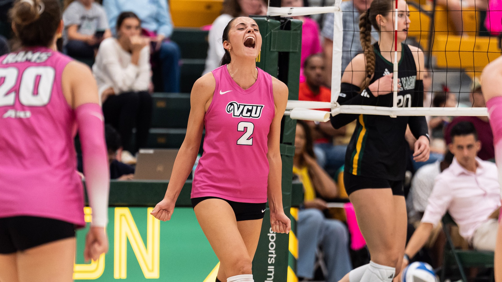 Gabby LaPata yells in win at George Mason