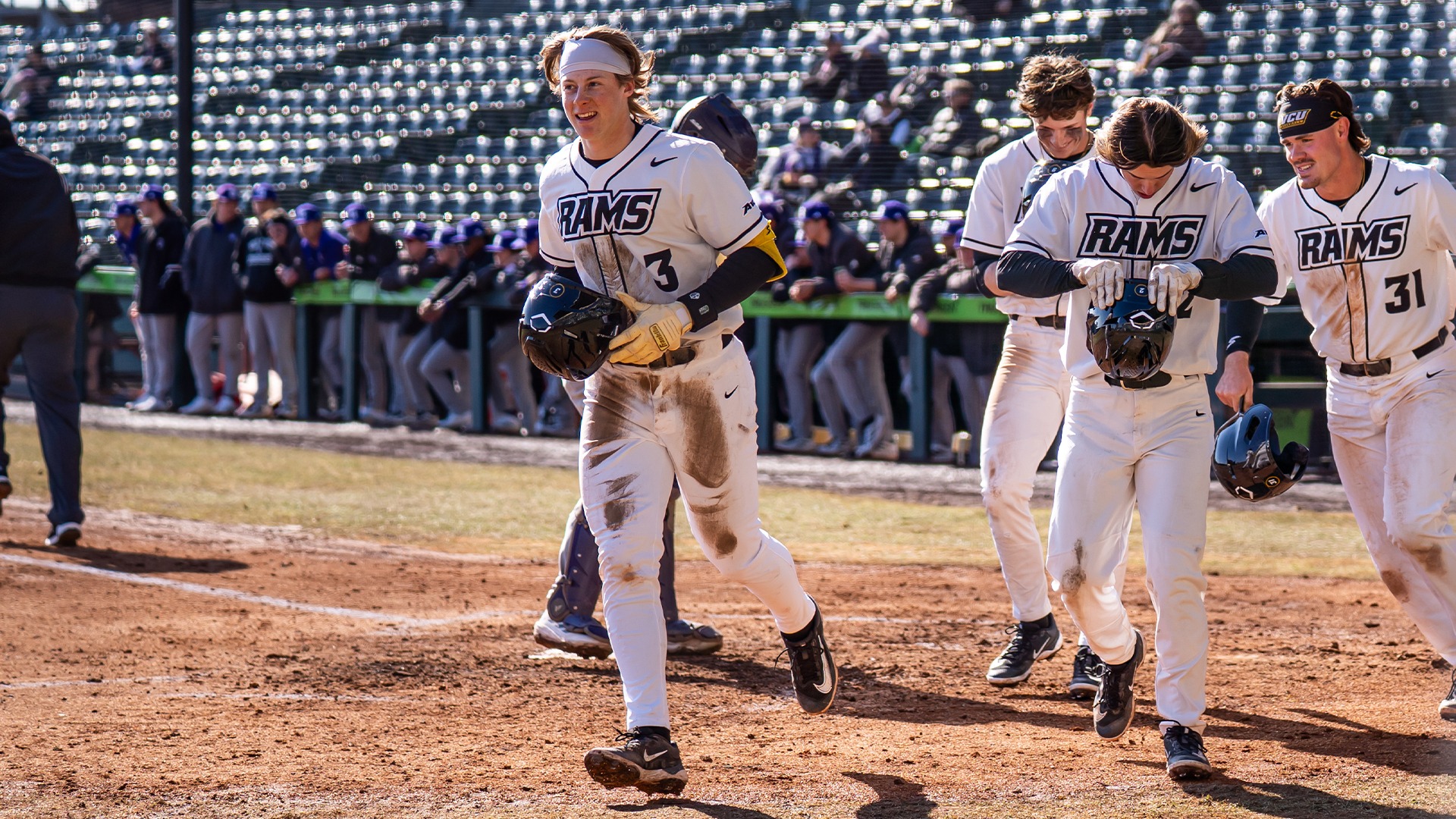 Nate Kirkpatrick celebrates home run vs. Holy Cross (Game 2)