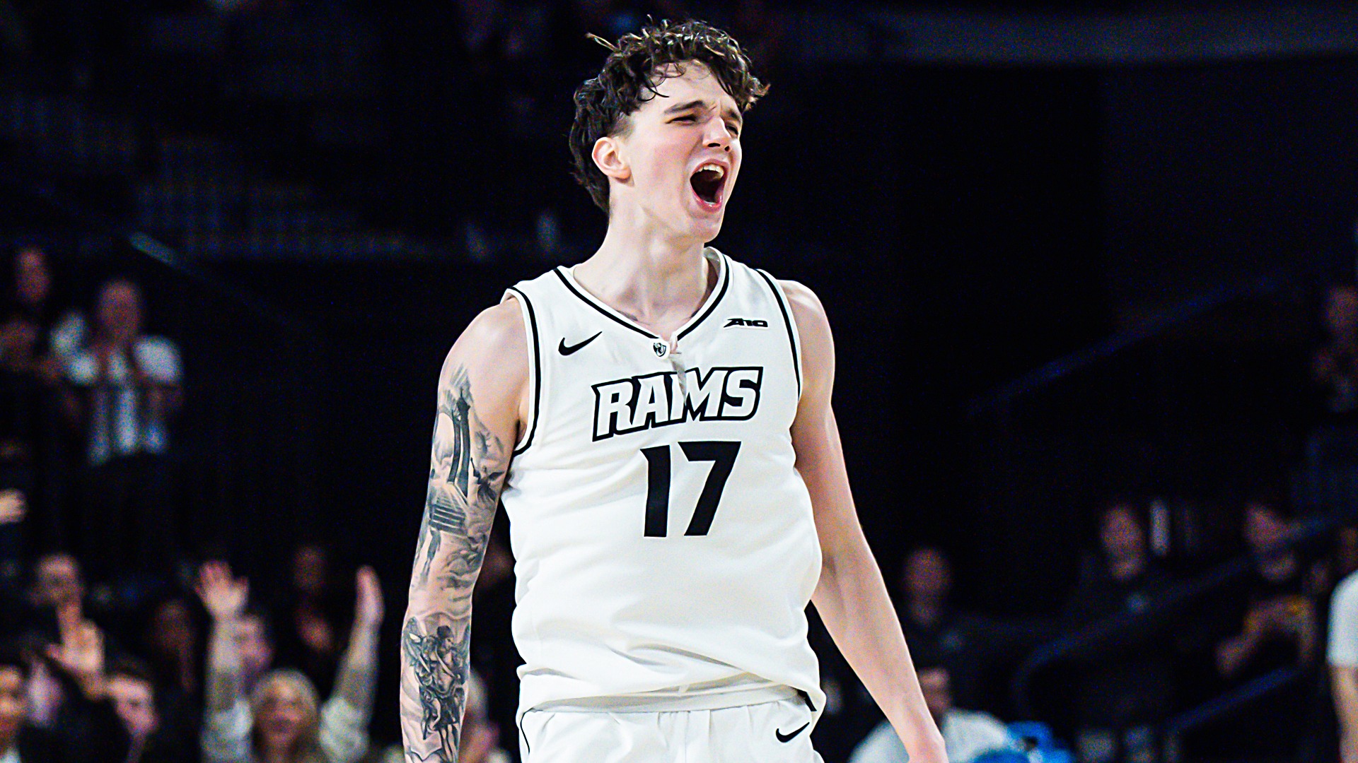 Lazar Djokovic yells vs. George Washington