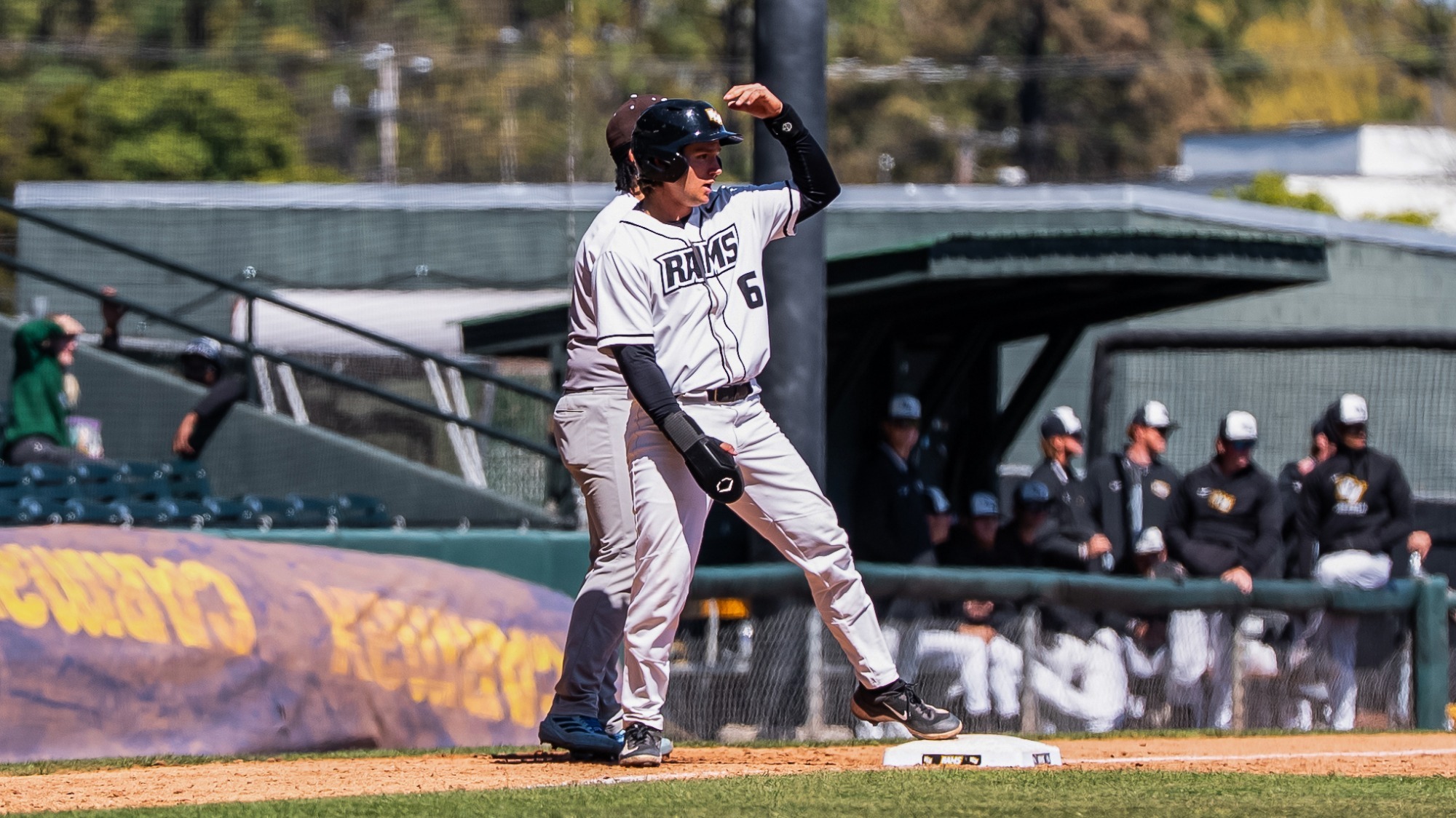 Nick Flores at third base vs. St. Bonaventure