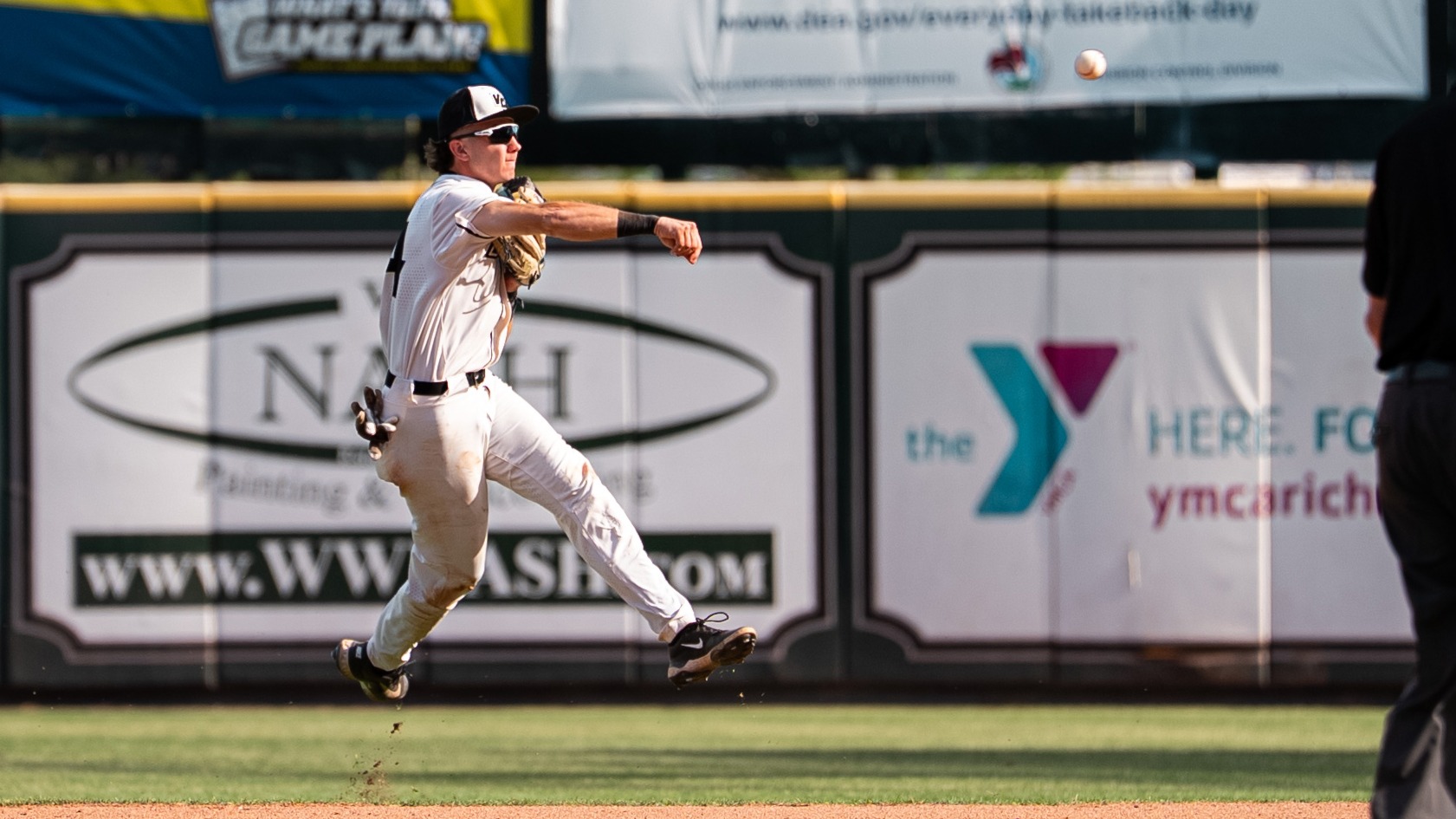 Second baseman Alec Warden fields a baseball
