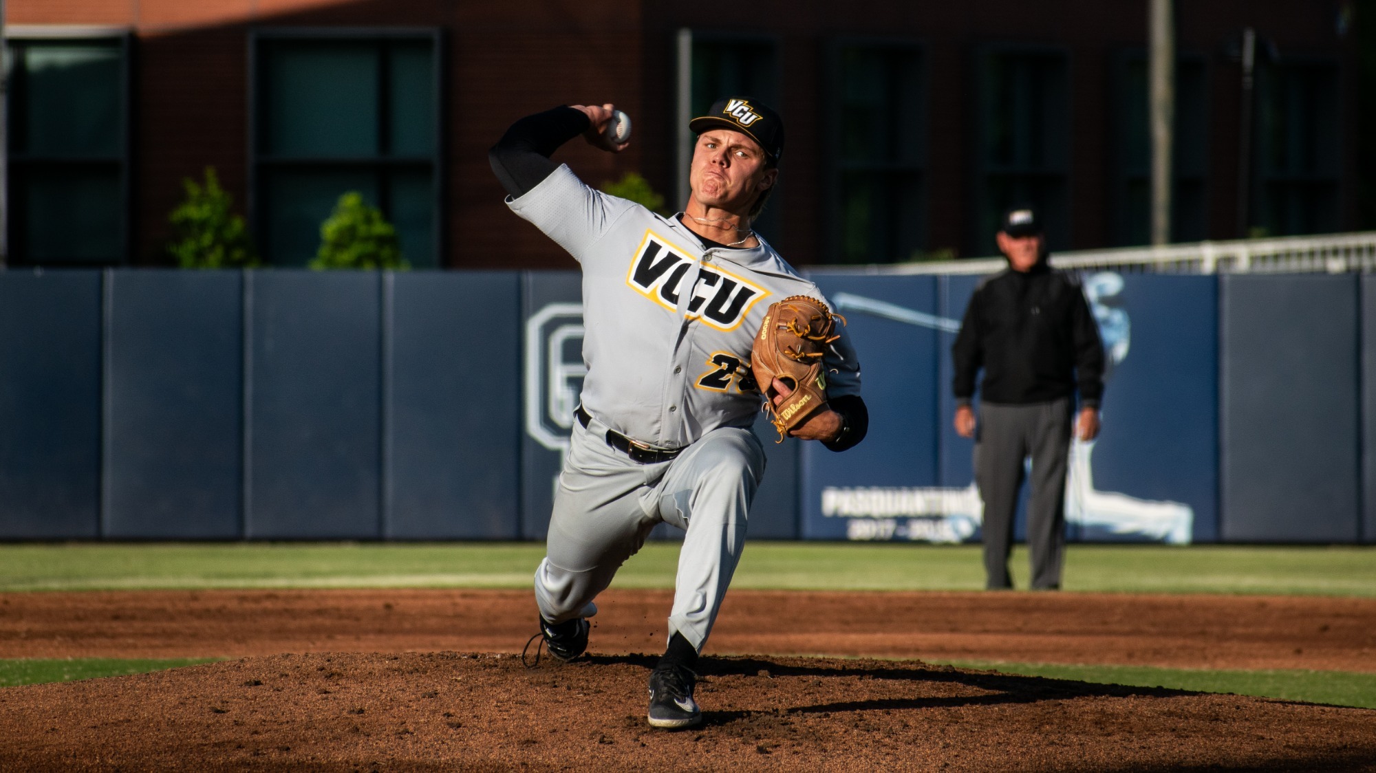 Hunter Gotschall delivers pitch at Old Dominion