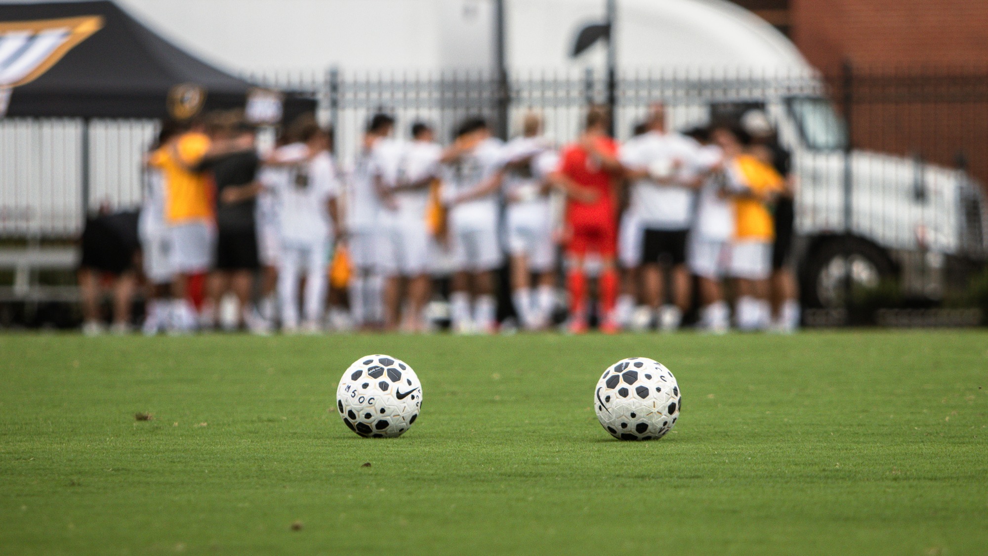 Men's Soccer Artistic Huddle vs. Mount St. Mary's
