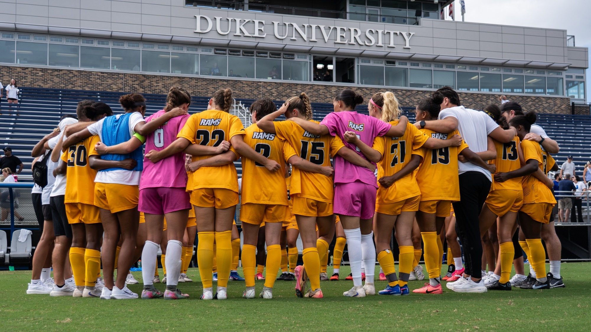 Women's Soccer Huddle at No. 2 Duke