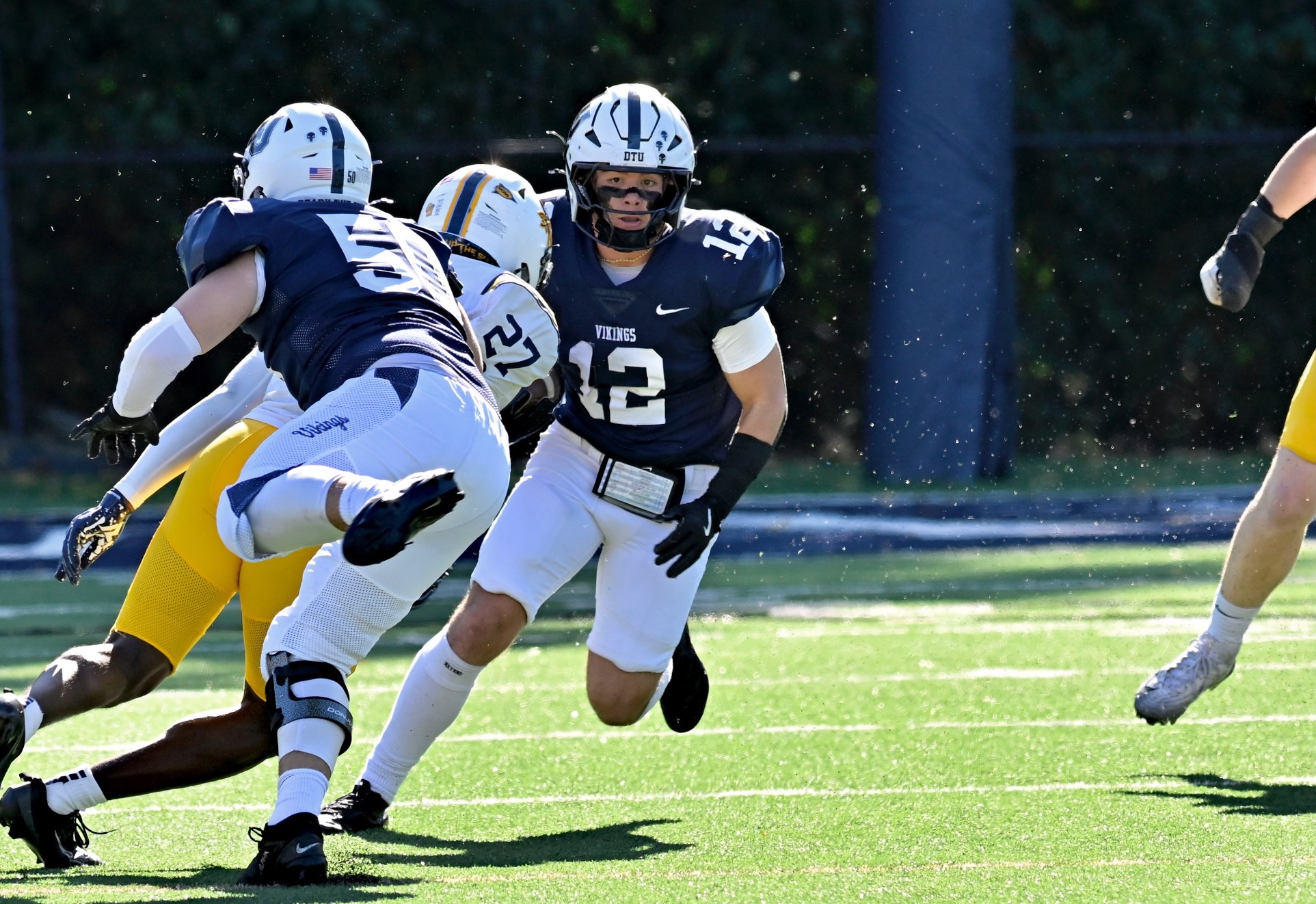 Lawrence football action shot of Hunter Carlson 