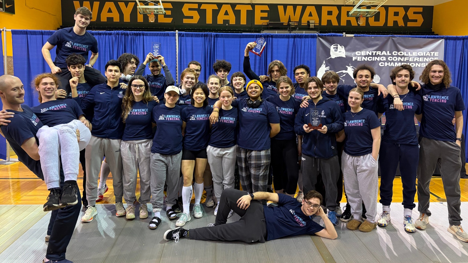 Lawrence fencing group photo at CCFC Championships