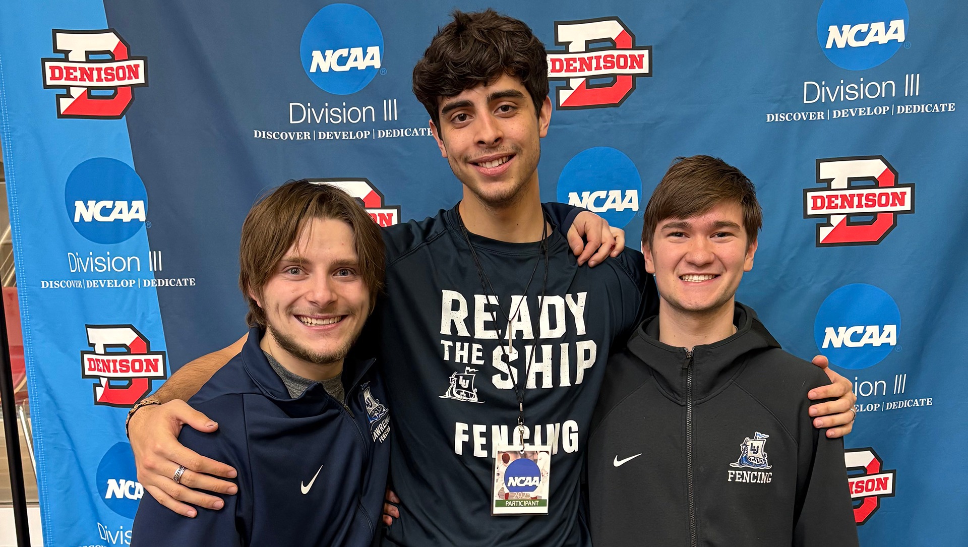 Lawrence fencers Thomas Craley, Cristobal Perez-Fourcade and Eli Freyre de Andrade