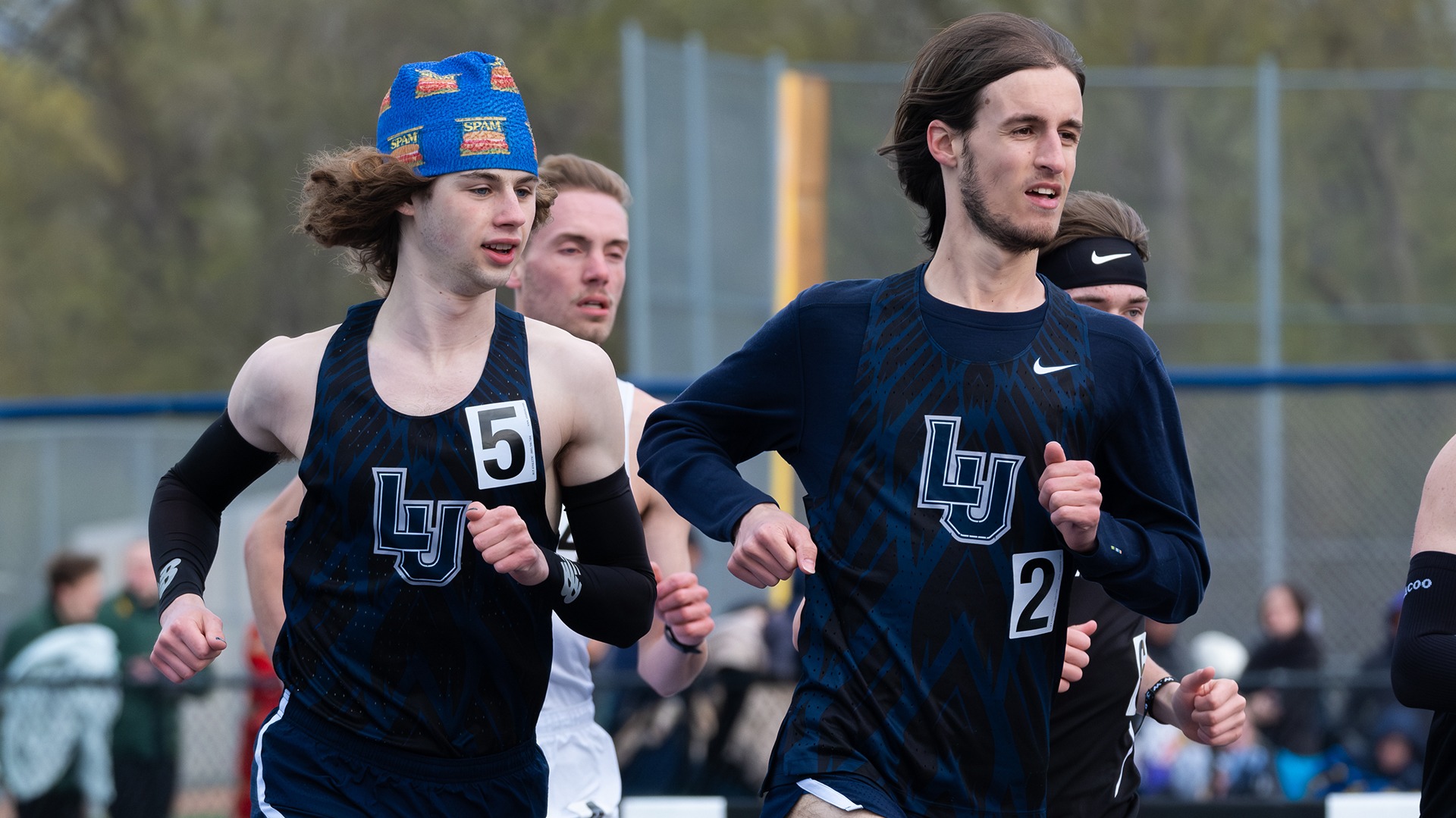 Lawrence men's track action Ray Wetzel-Meehan and Max Reemtsma