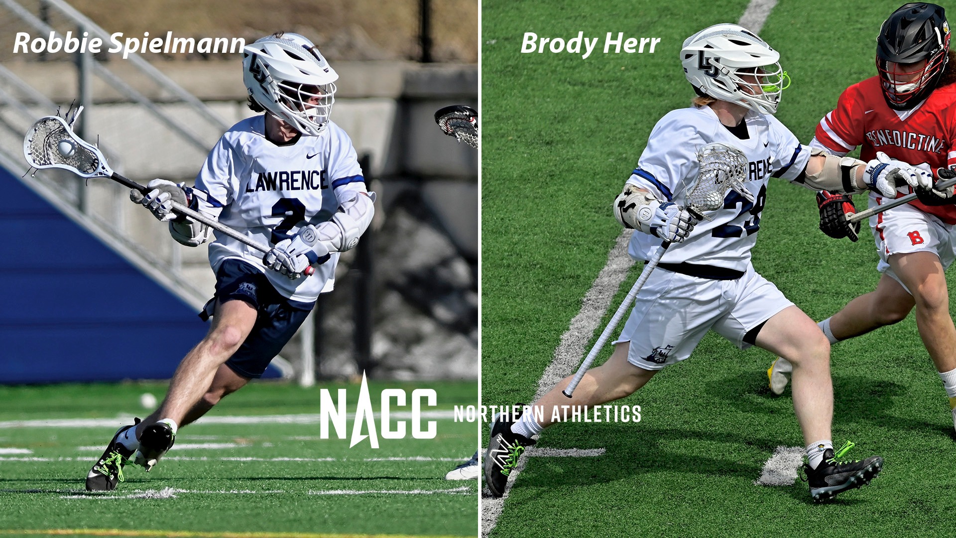 All-NACC men's lacrosse Brody Herr and Robbie Spielmann