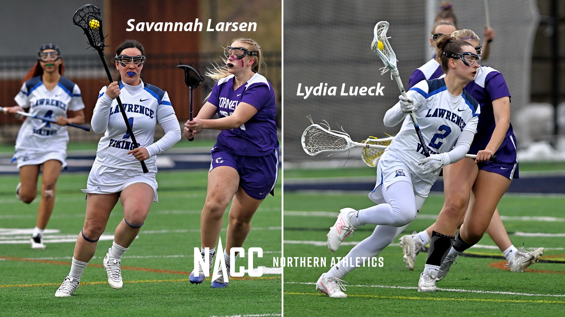 All-NACC women's lacrosse 2025 Lydia Lueck and Savannah Larsen