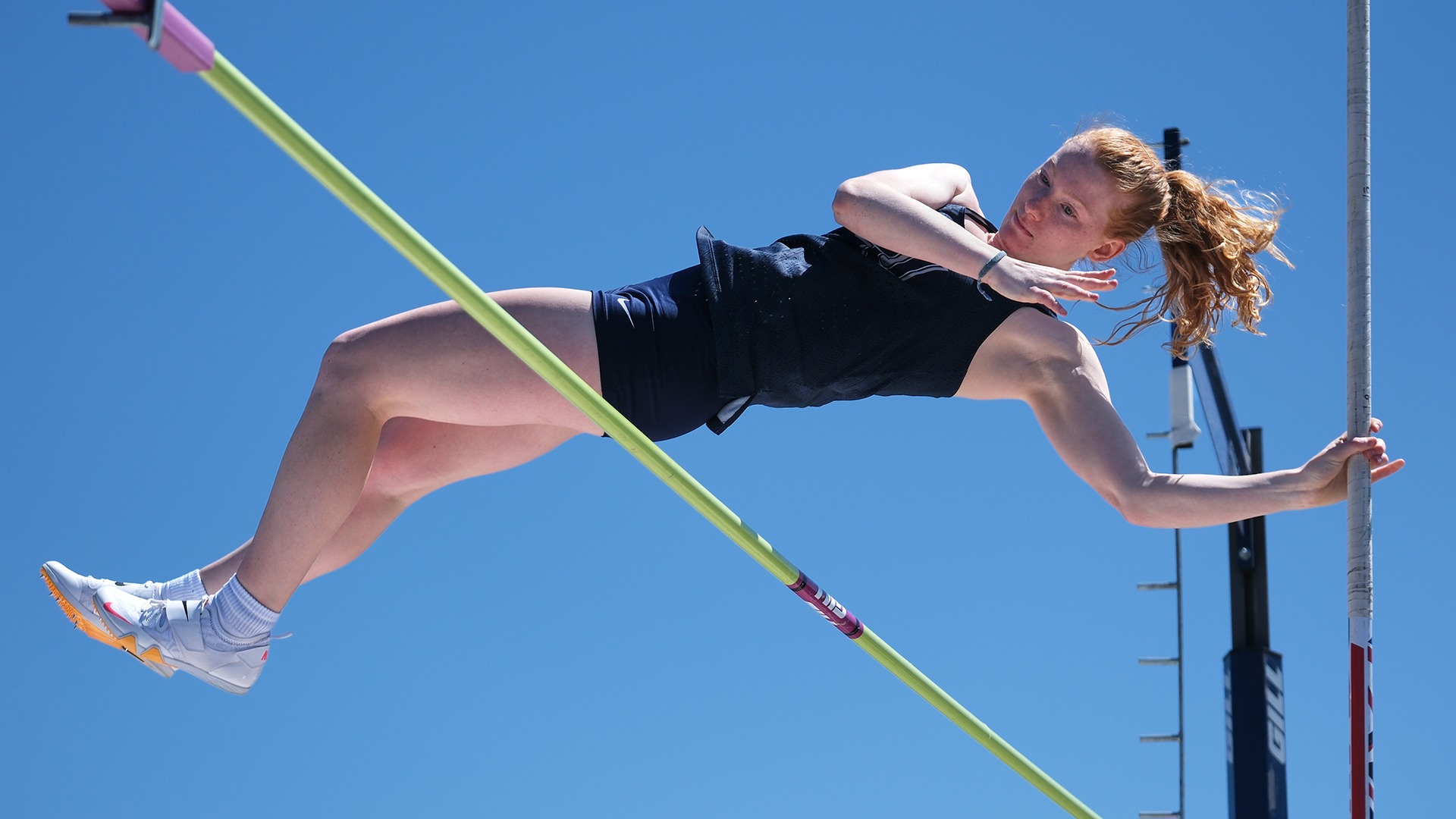 Lawrence women's track action Clara Lyford