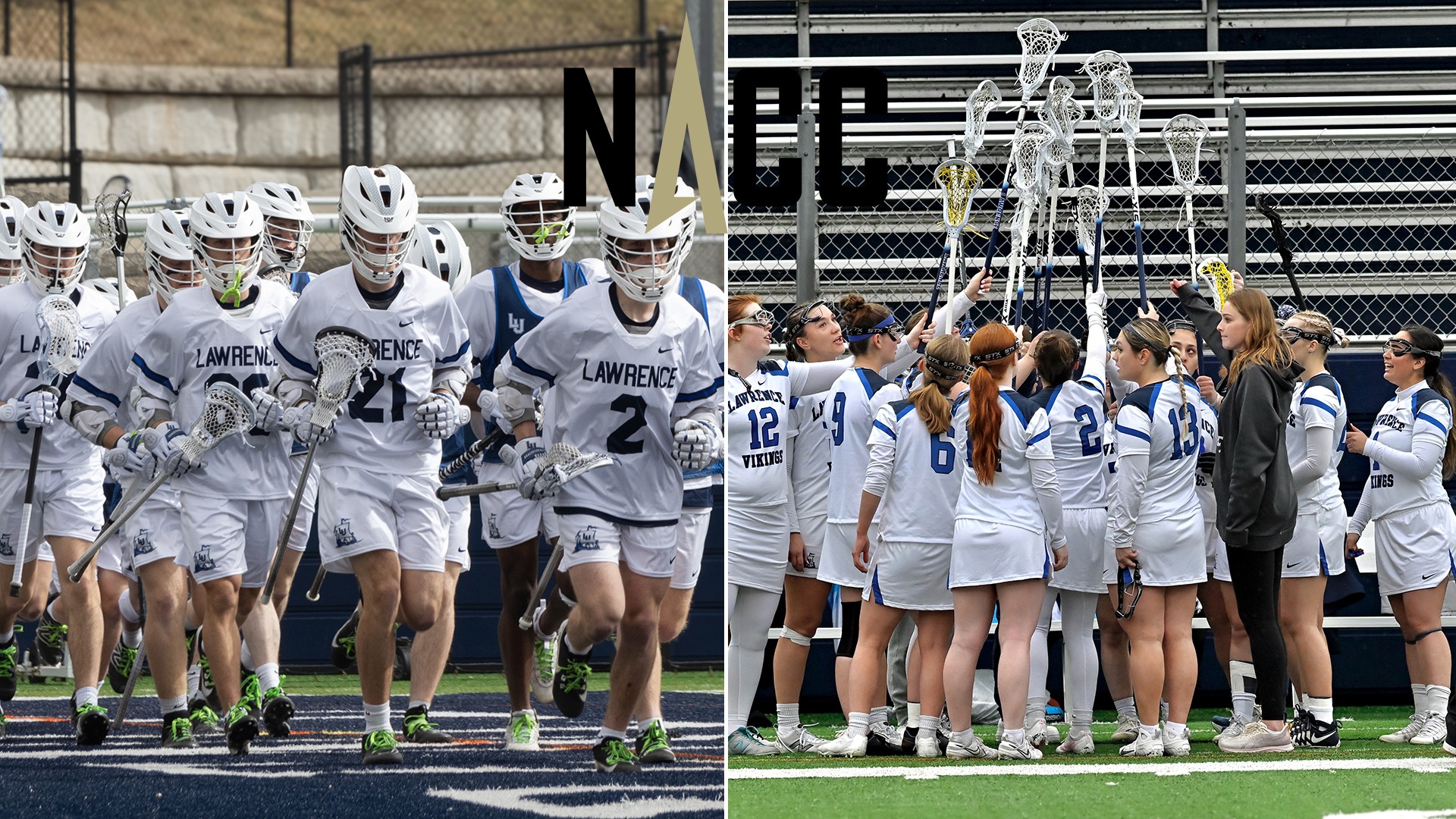 Men's and women's lacrosse pregame photos