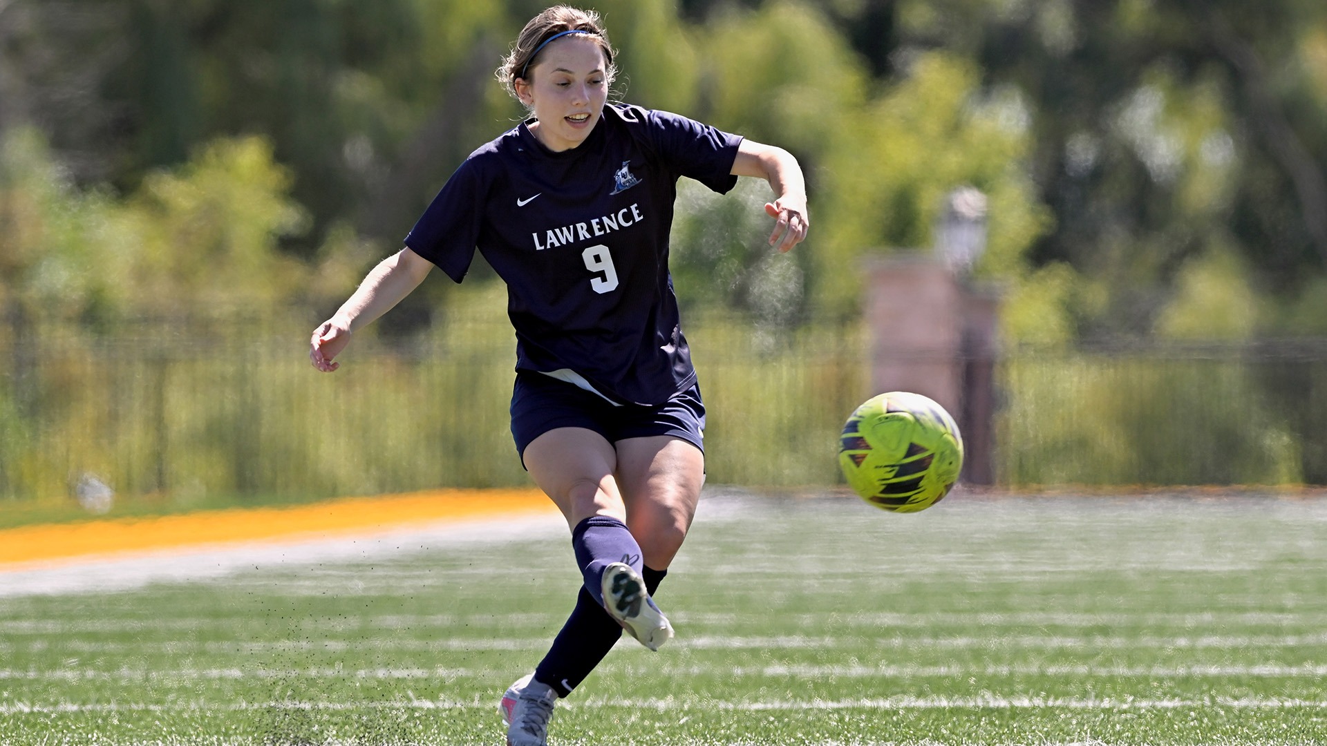 Lawrence women's soccer action Hannah Kalt