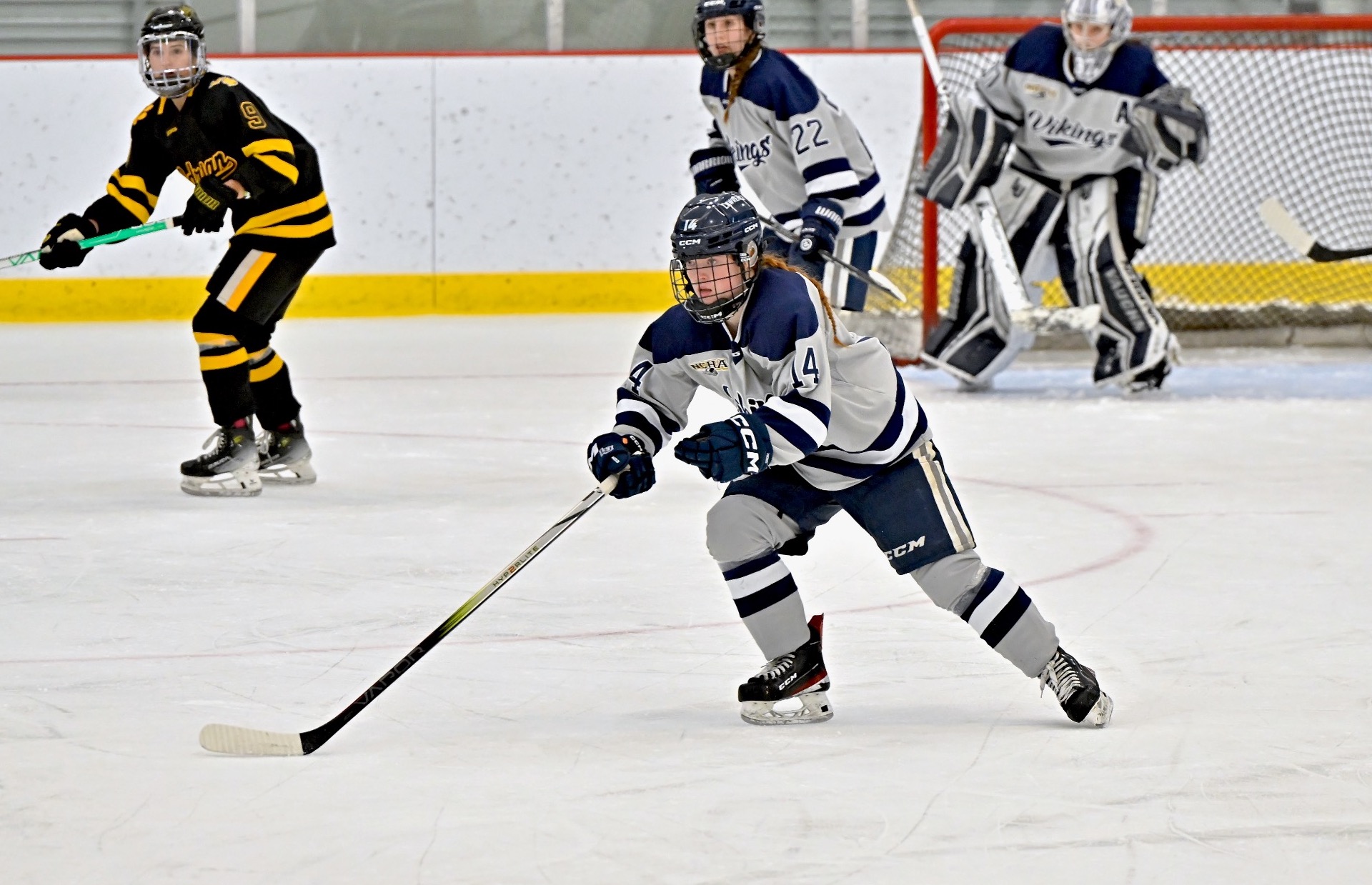 action shot of Josie daly from womens hockey 