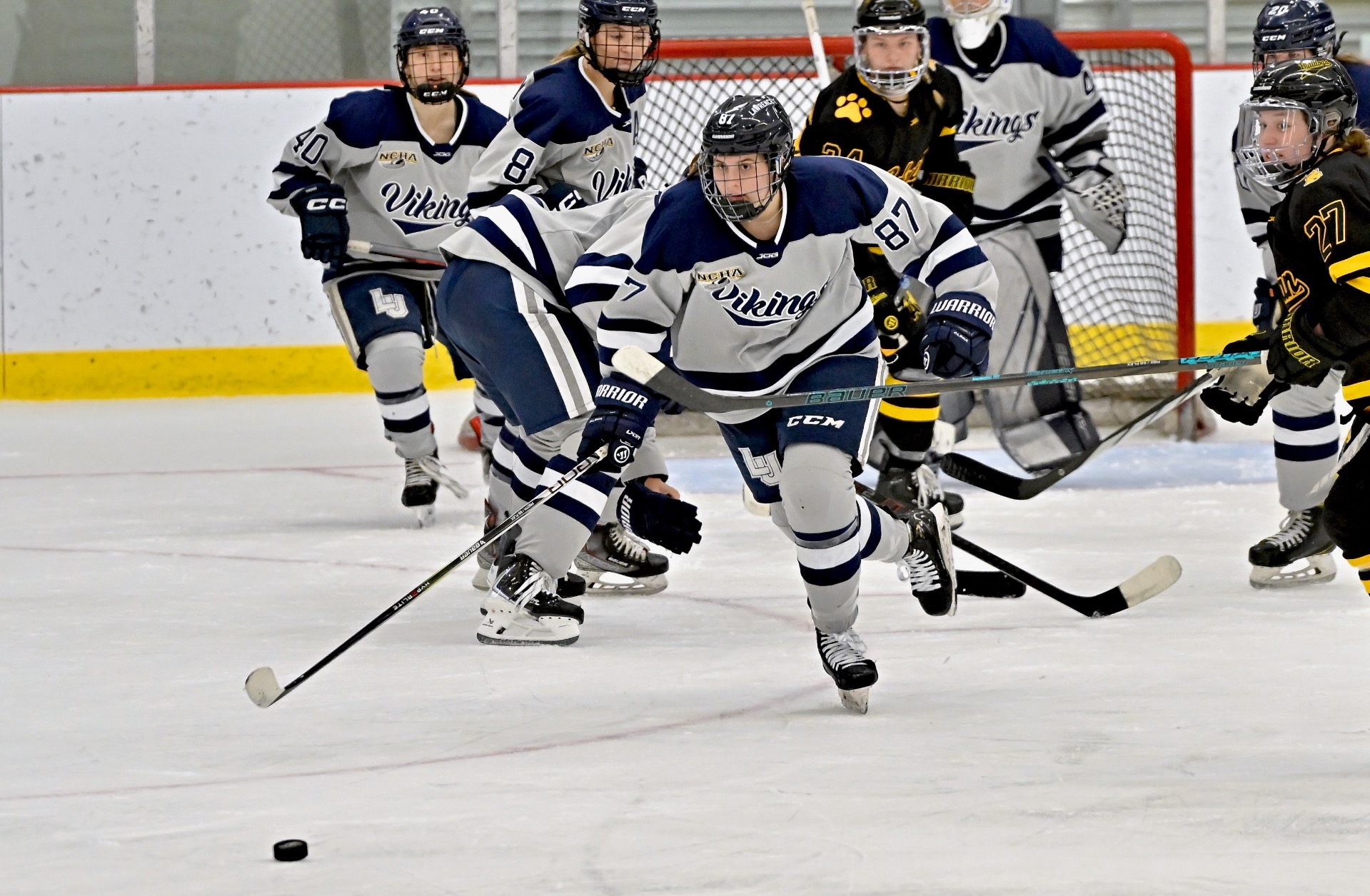 action shot of woman's hockey 