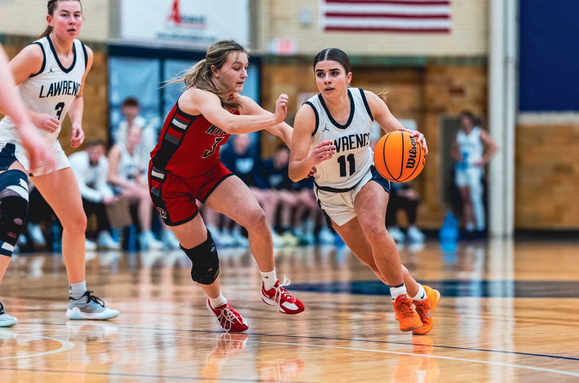 action of womens basketball charloette brennan 