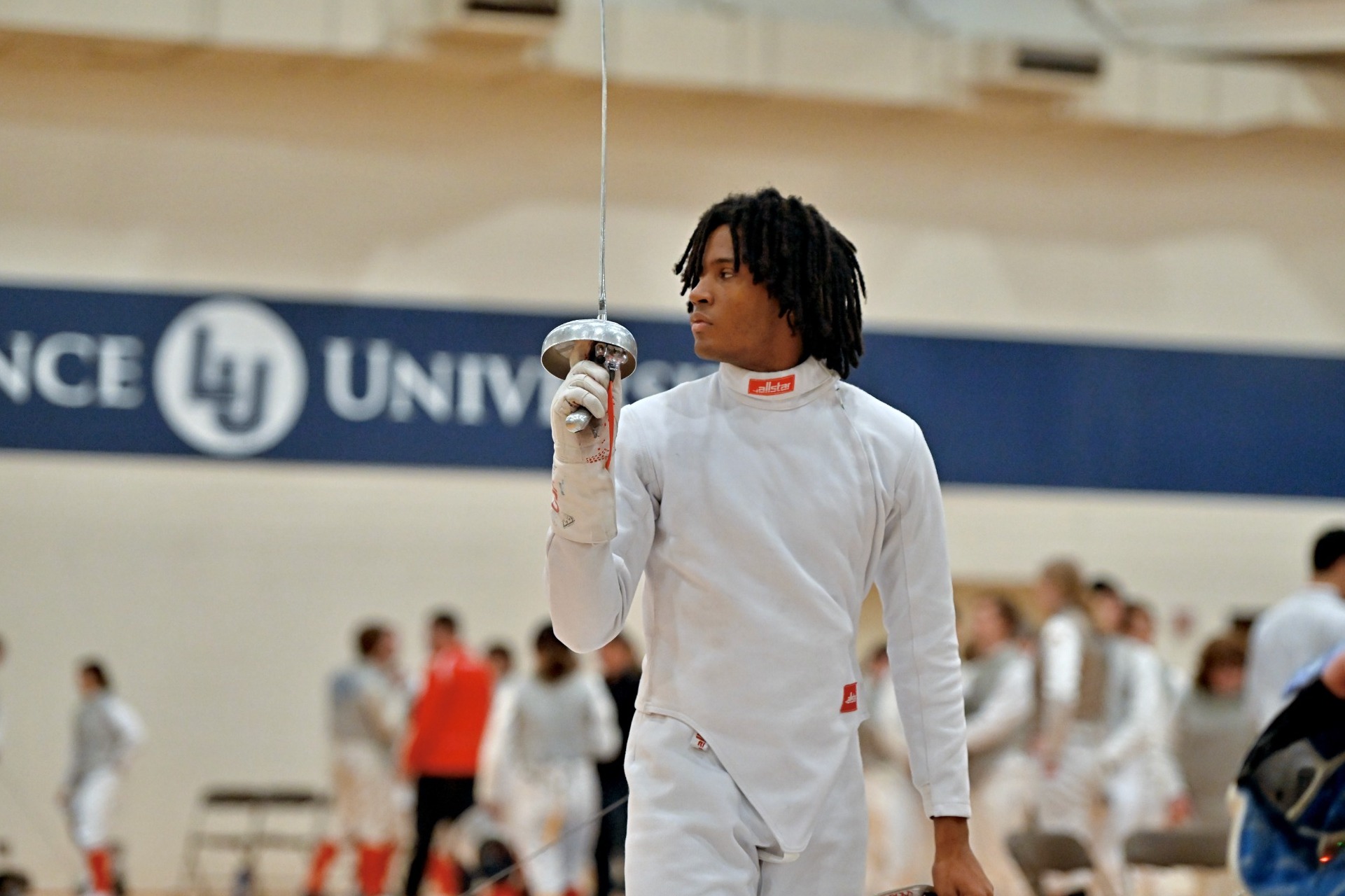action shot of mens fencing 