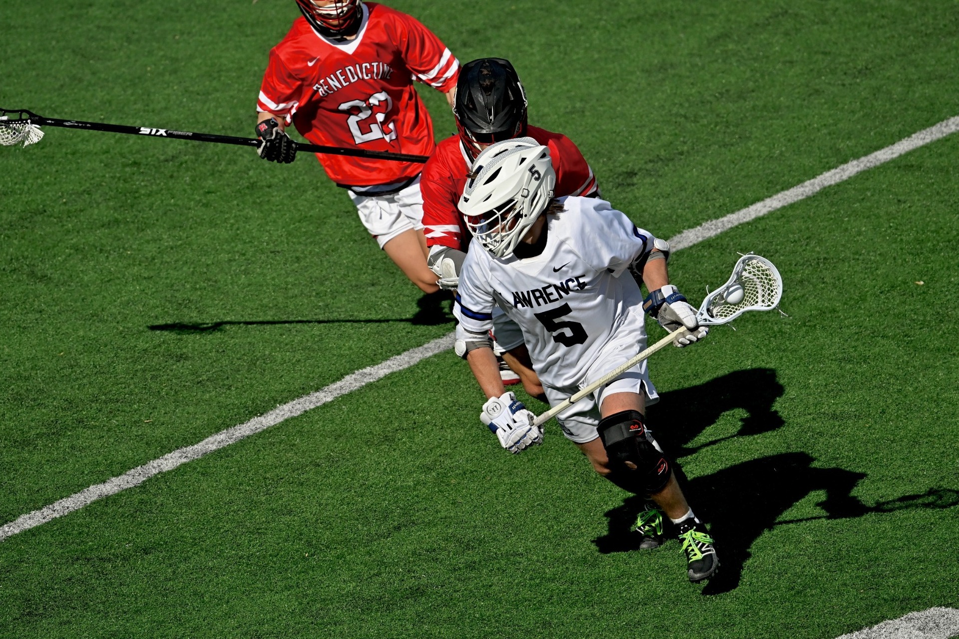 mens lacrosse action shot of cody brekke 