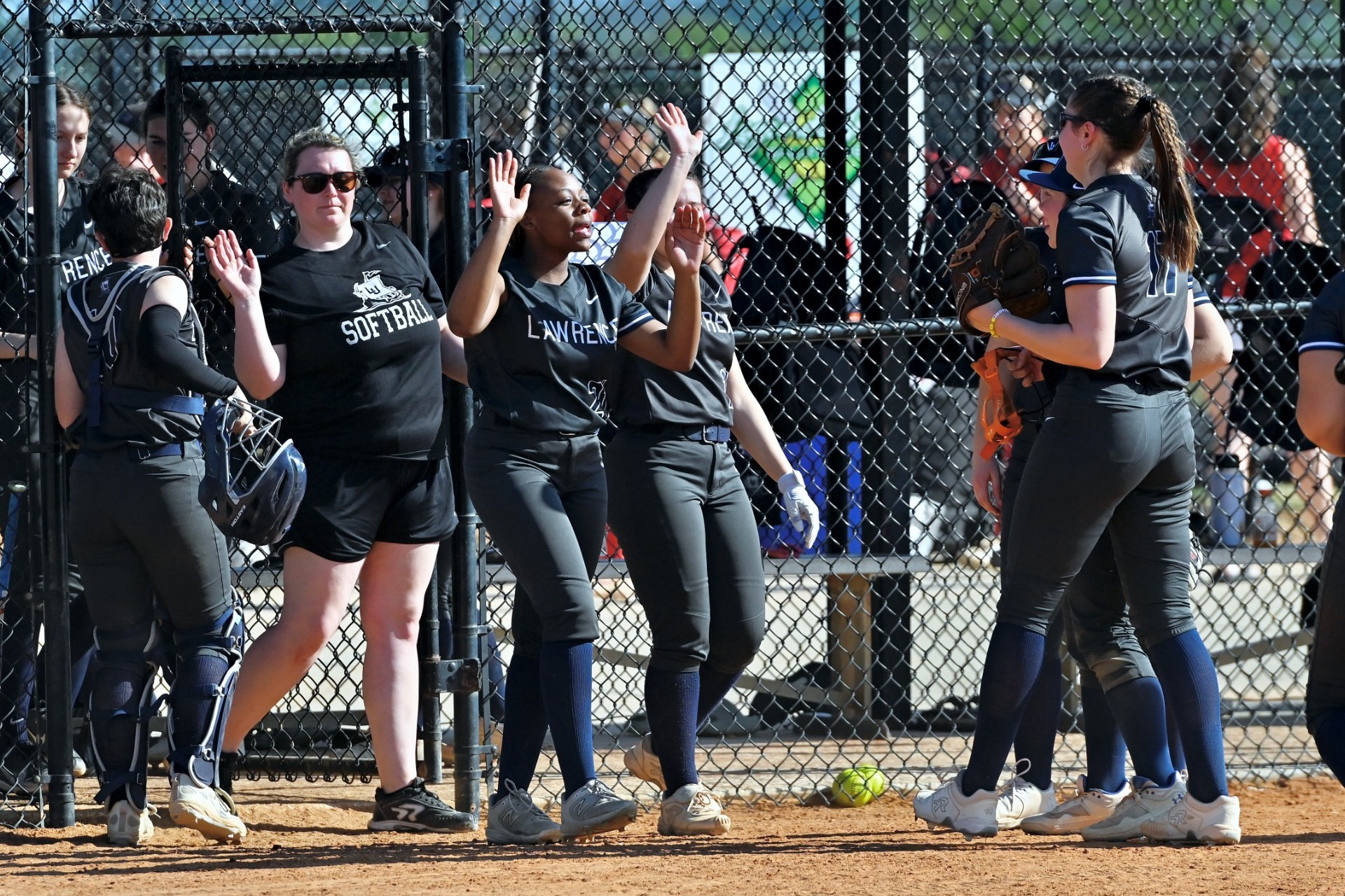 action shot of softball 