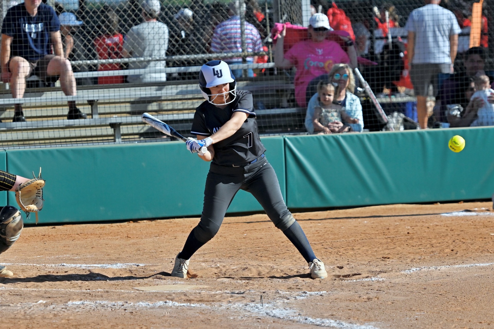 action shot of softball 
