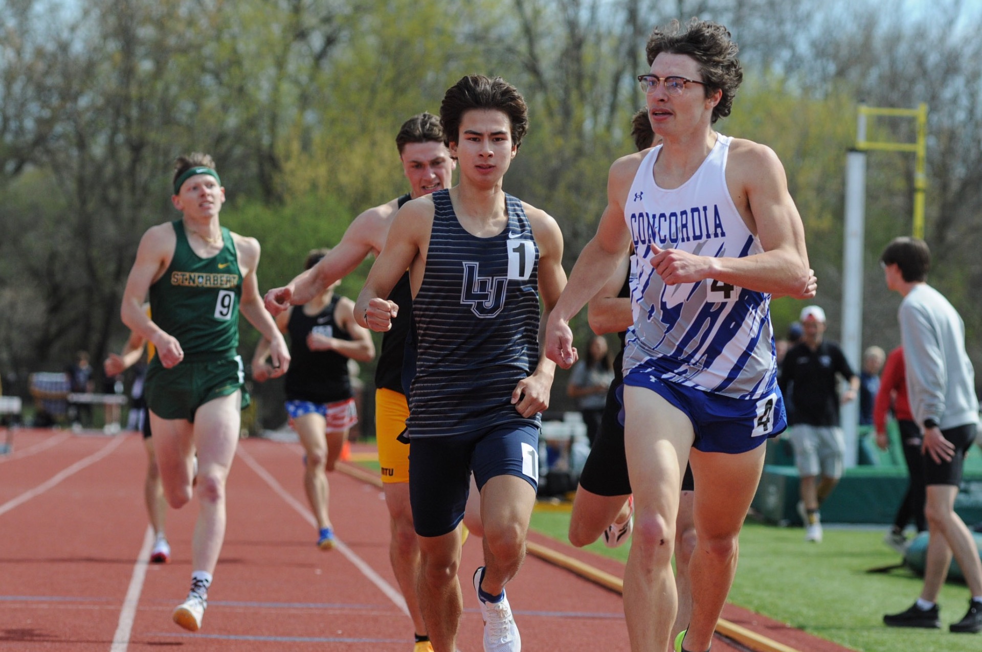 action shot of mens track 