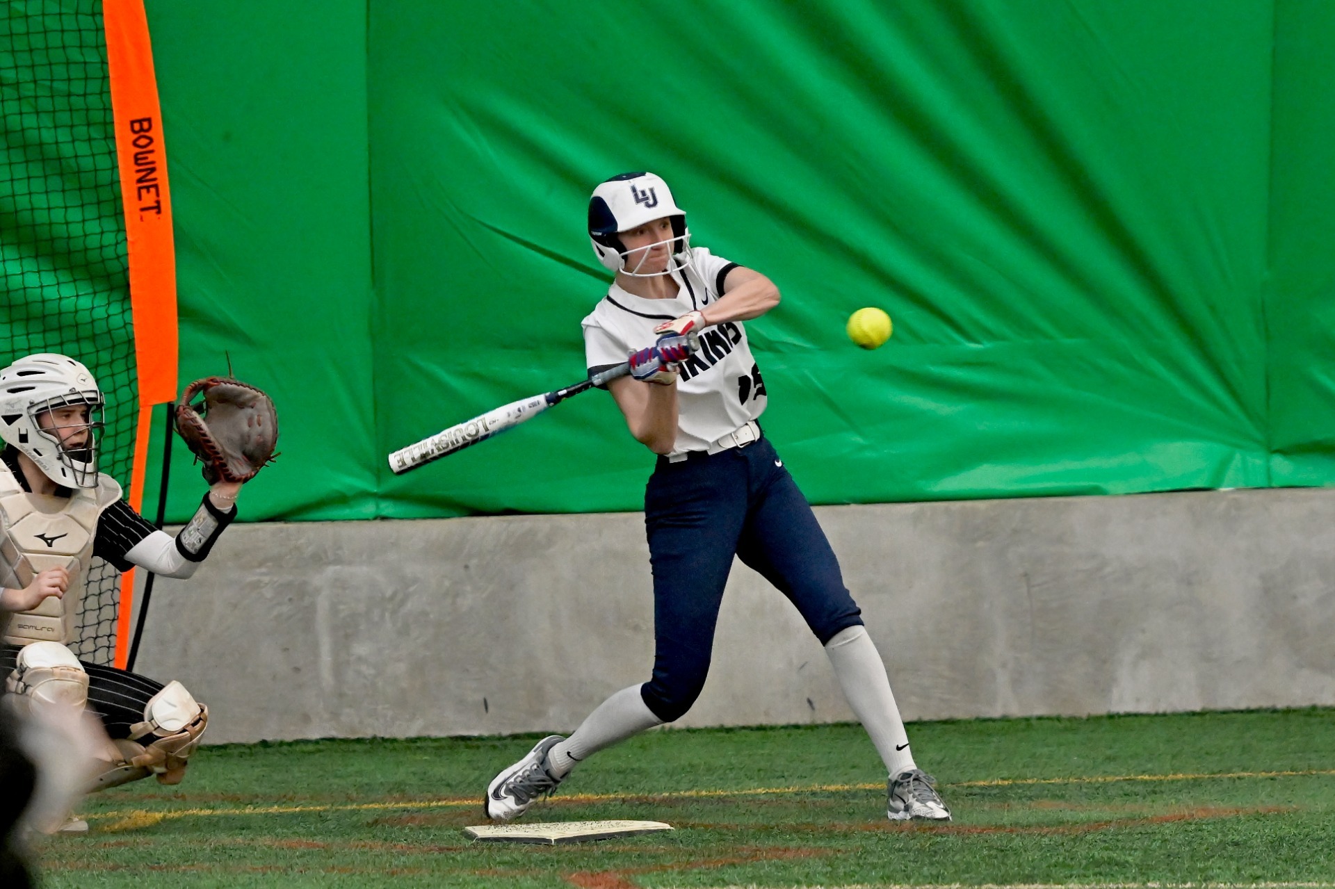 action shot of softball 