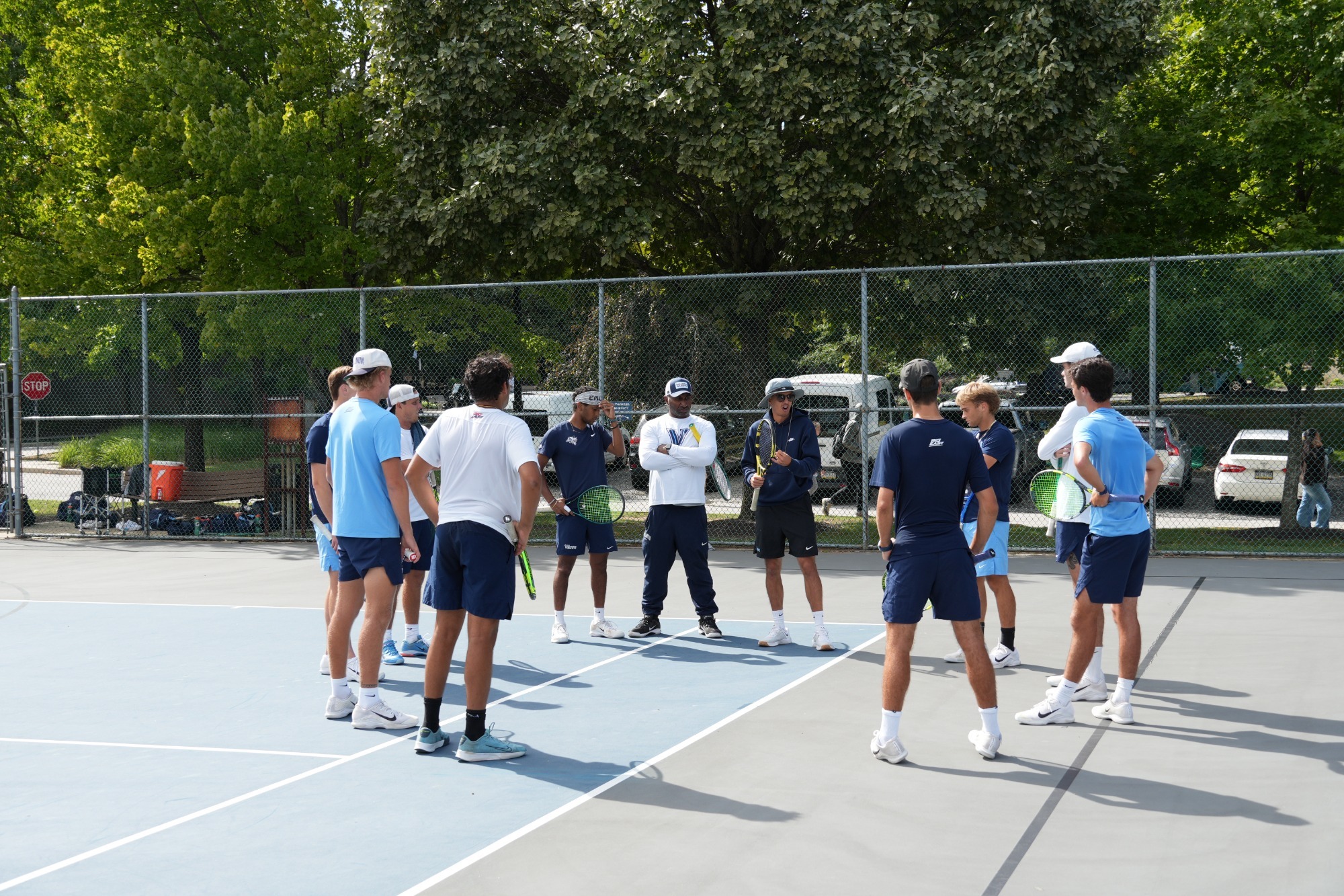 Men's Tennis Practice Huddle 9.24