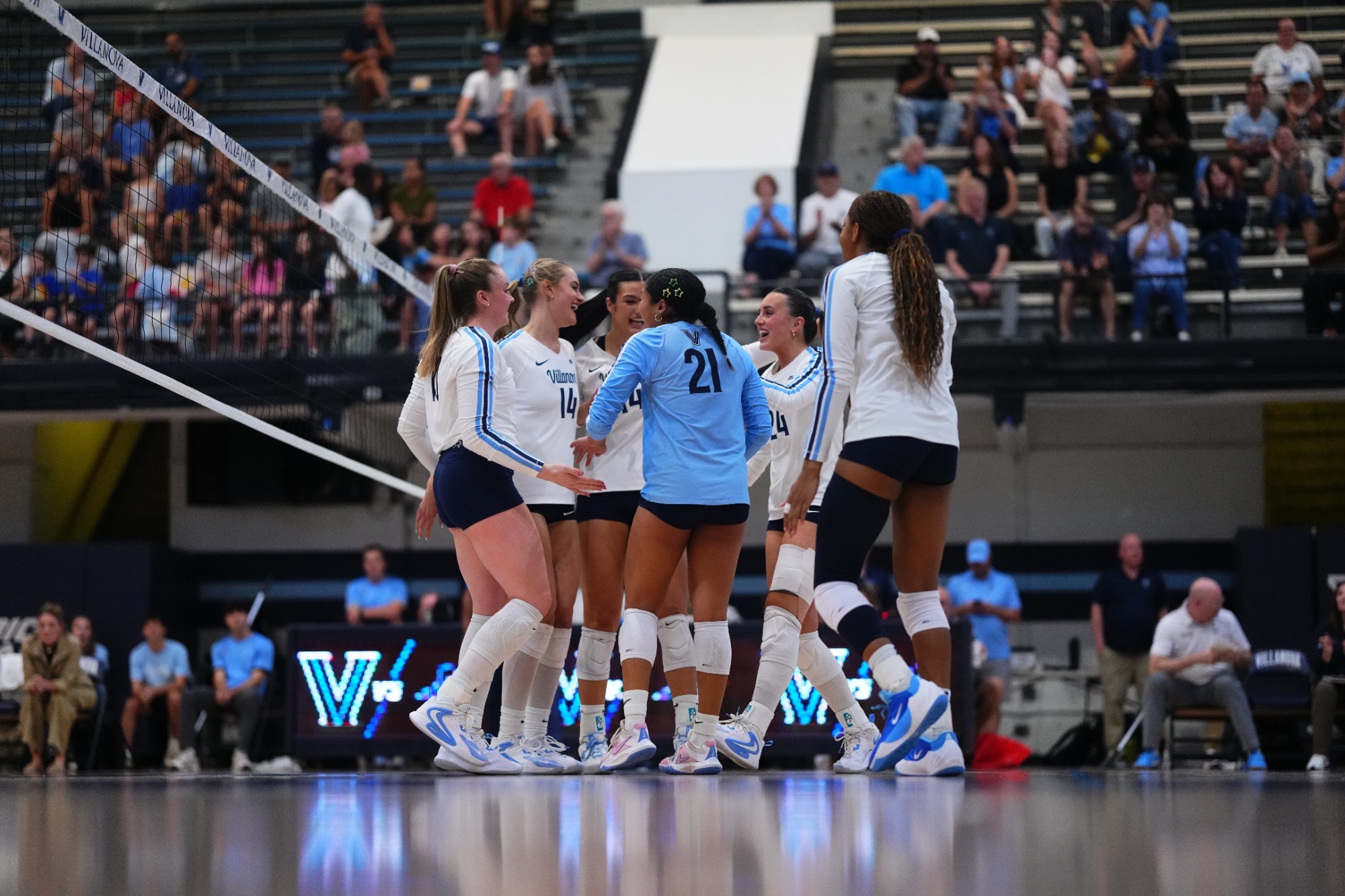Volleyball Celebration Huddle vs. Providence 10.2