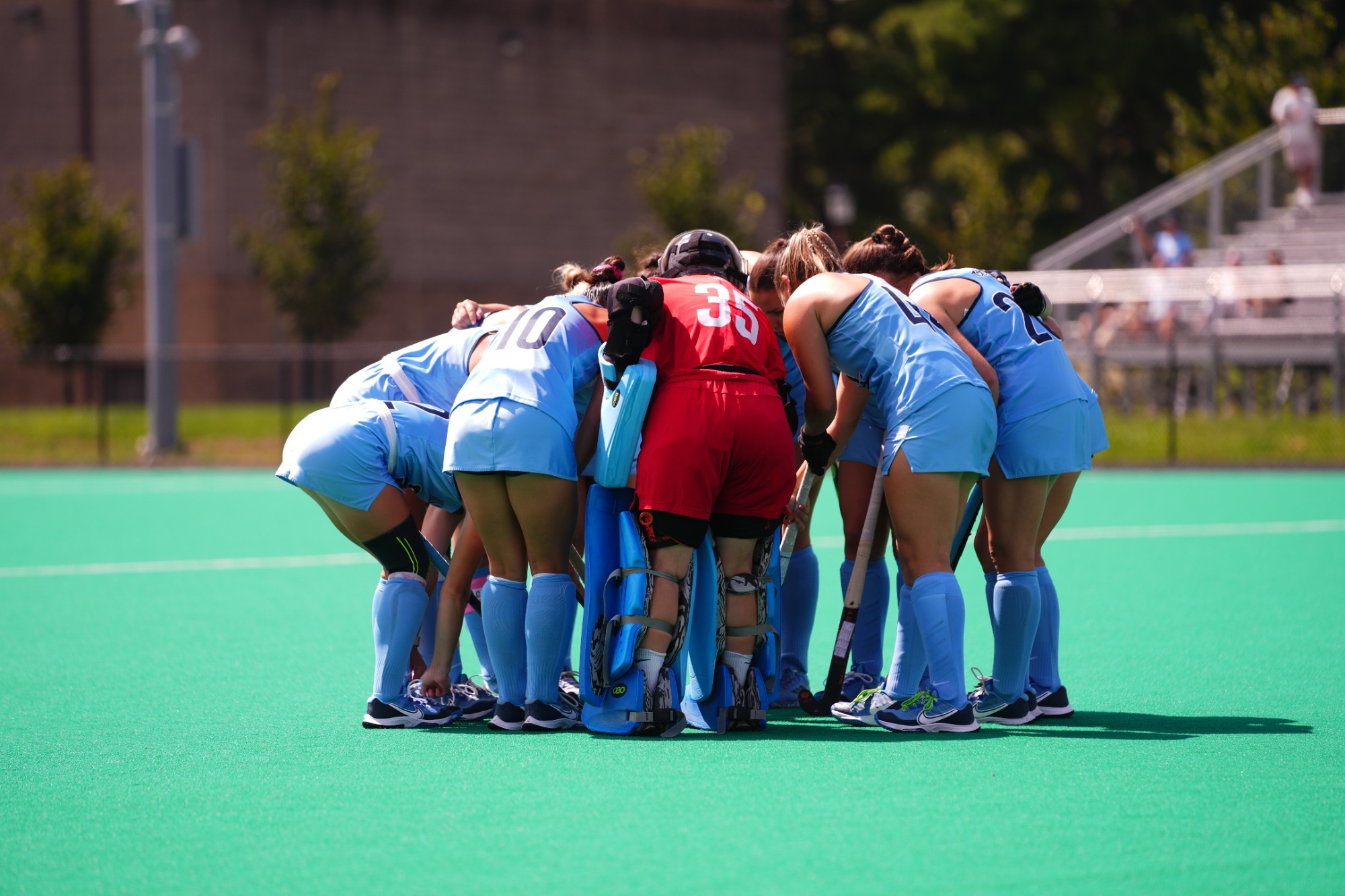 Field Hockey Team Huddle vs Temple Oct 4